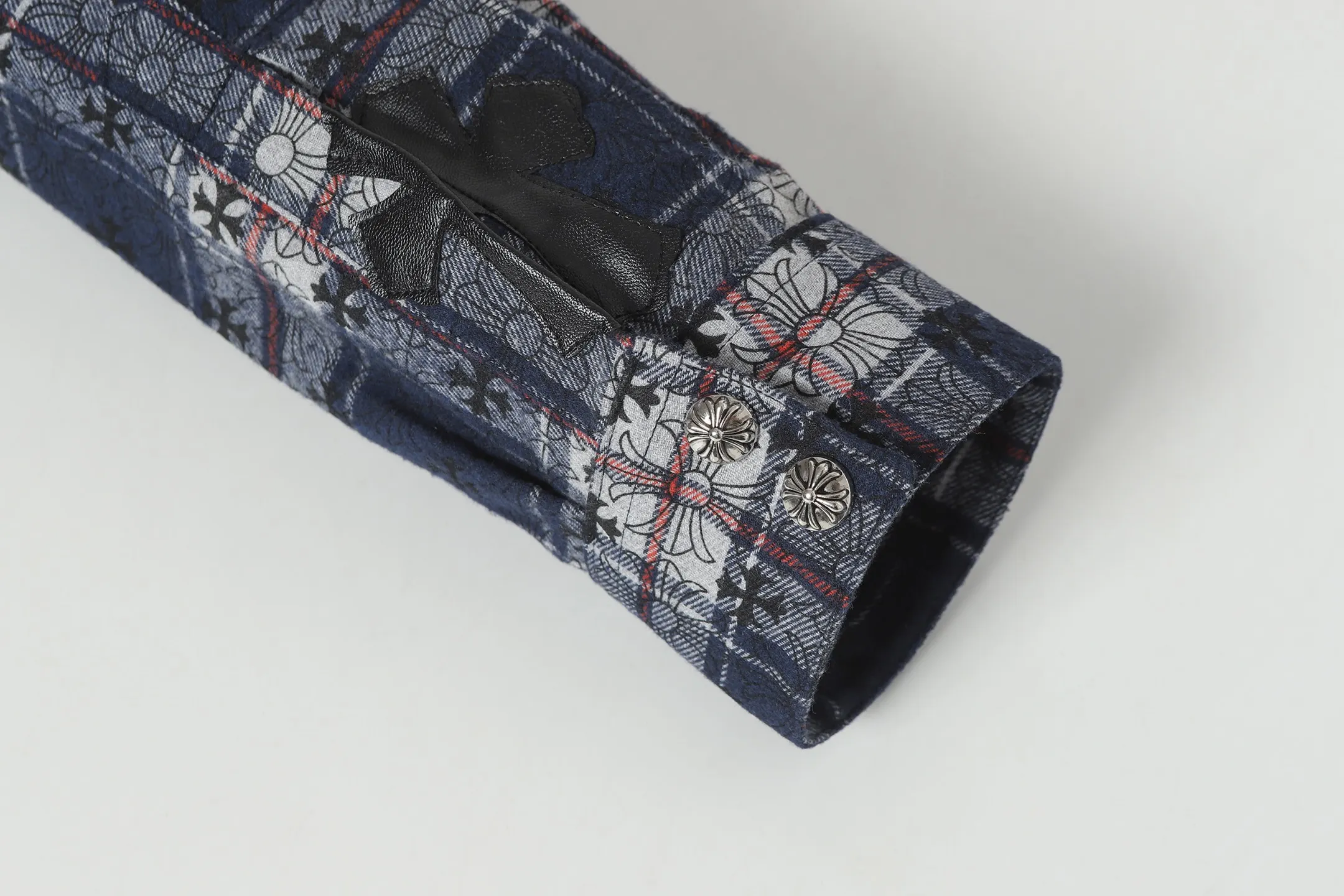 Logo-Jacquard Plaid Flannel Shirt D15013923 — view 9