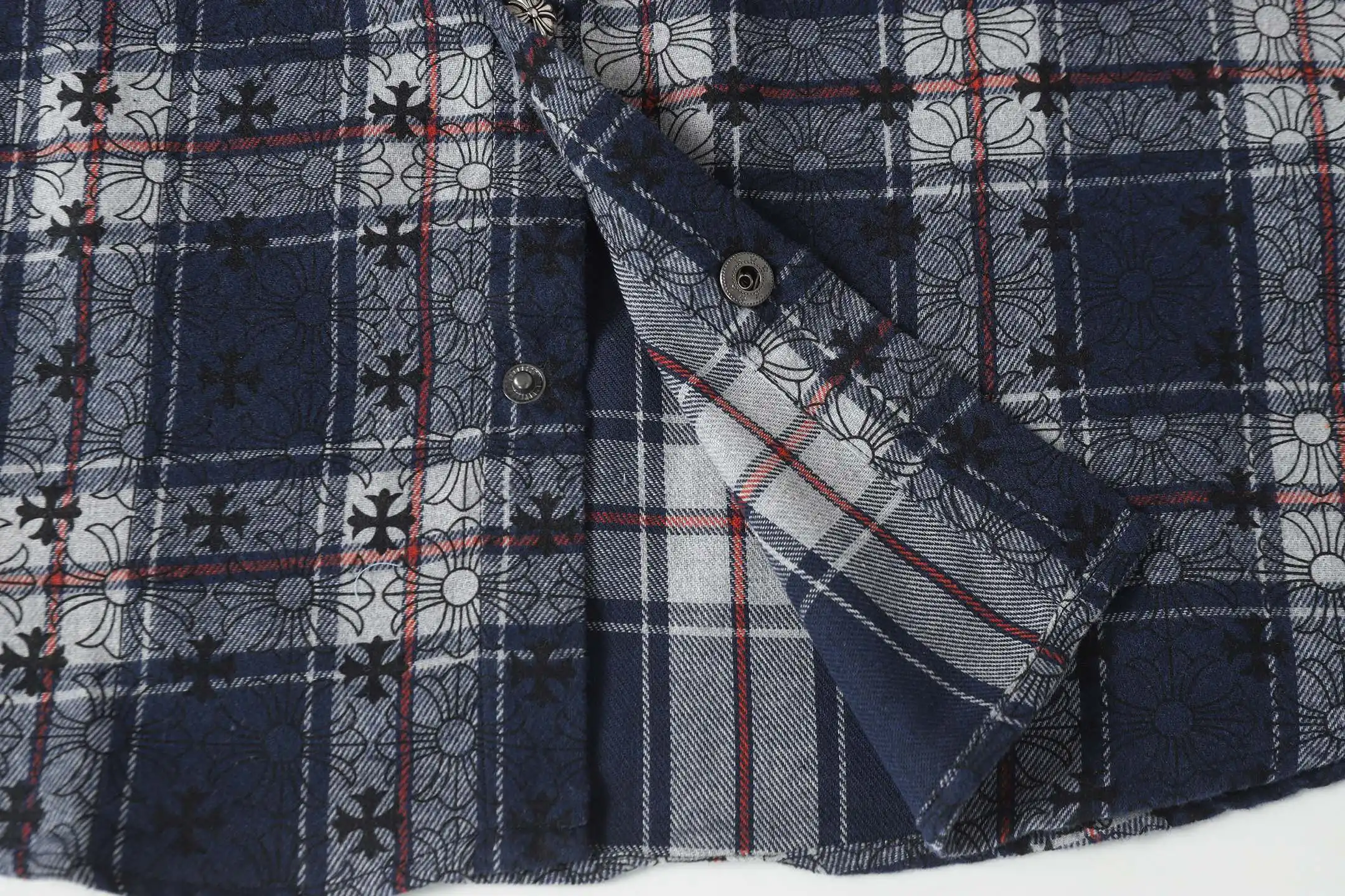 Logo-Jacquard Plaid Flannel Shirt D15013923 — view 10