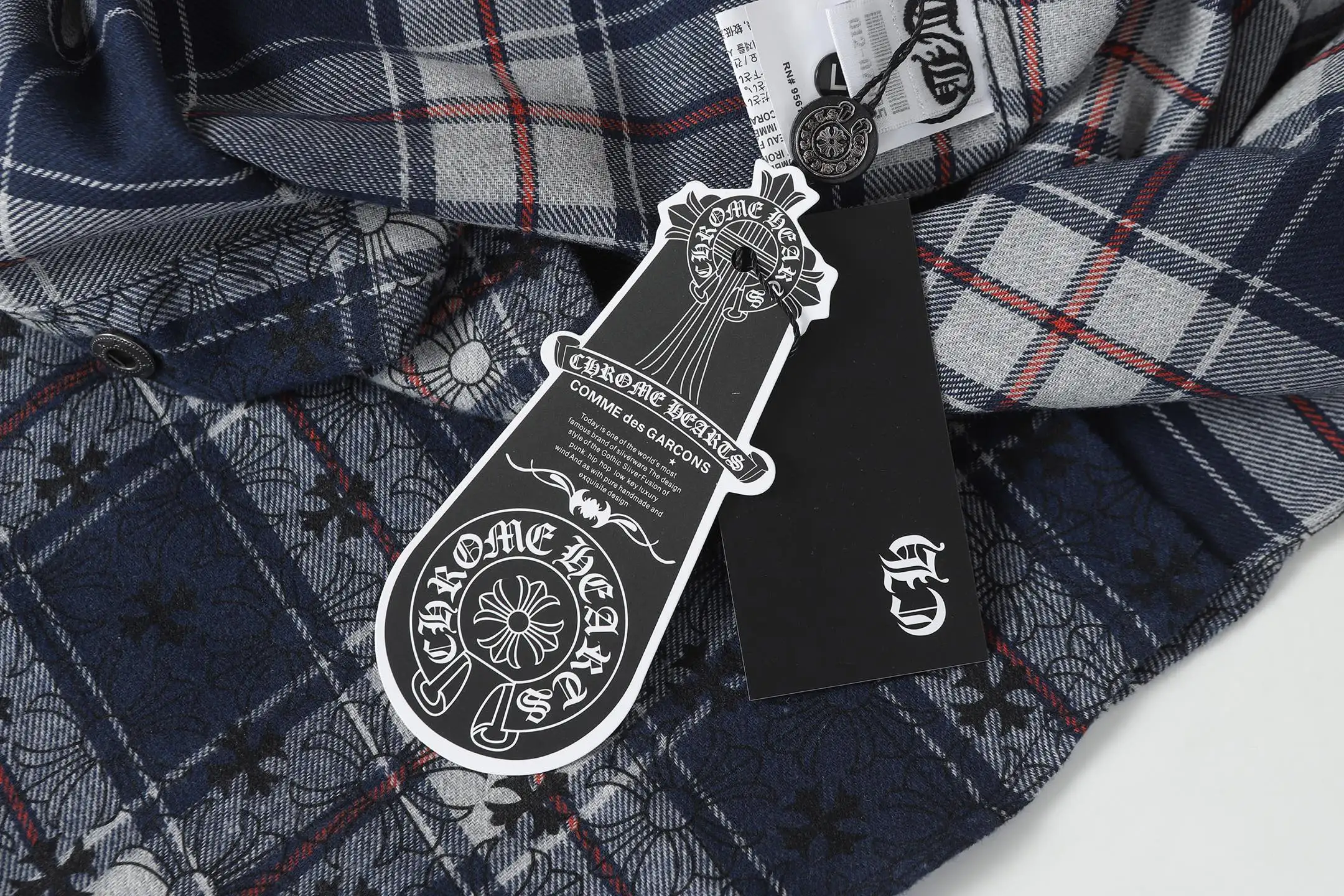 Logo-Jacquard Plaid Flannel Shirt D15013923 — view 12