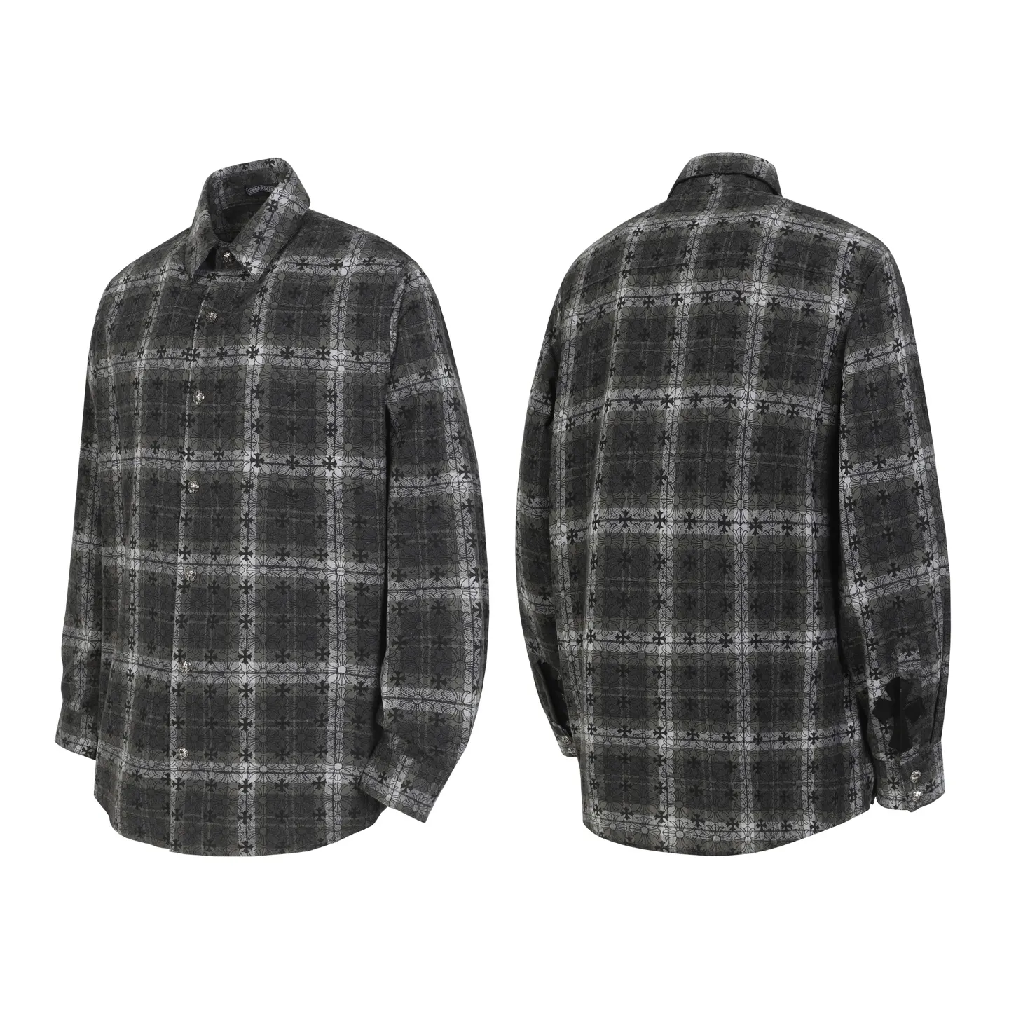 Logo-Jacquard Plaid Flannel Shirt D15013924