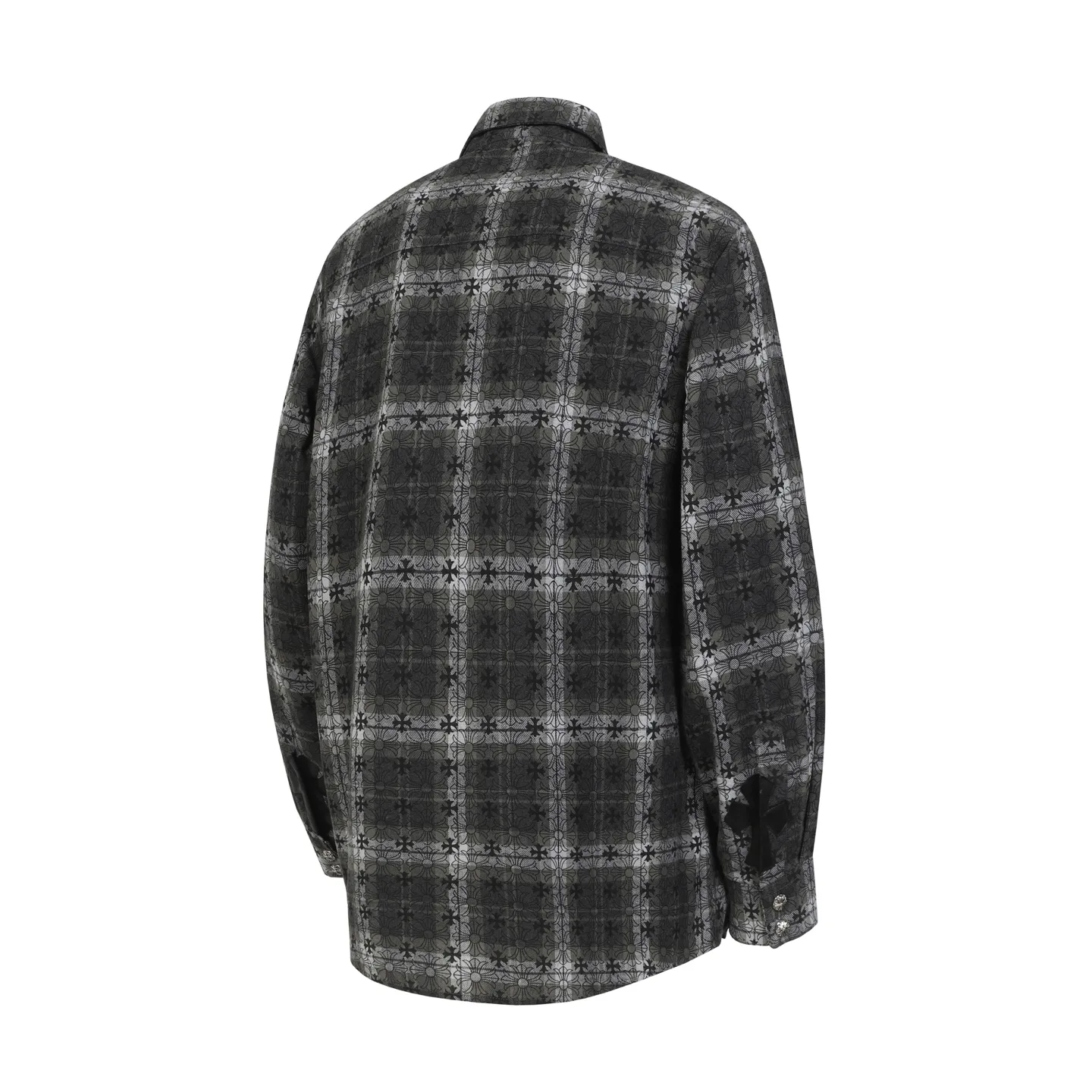 Logo-Jacquard Plaid Flannel Shirt D15013924 — view 3