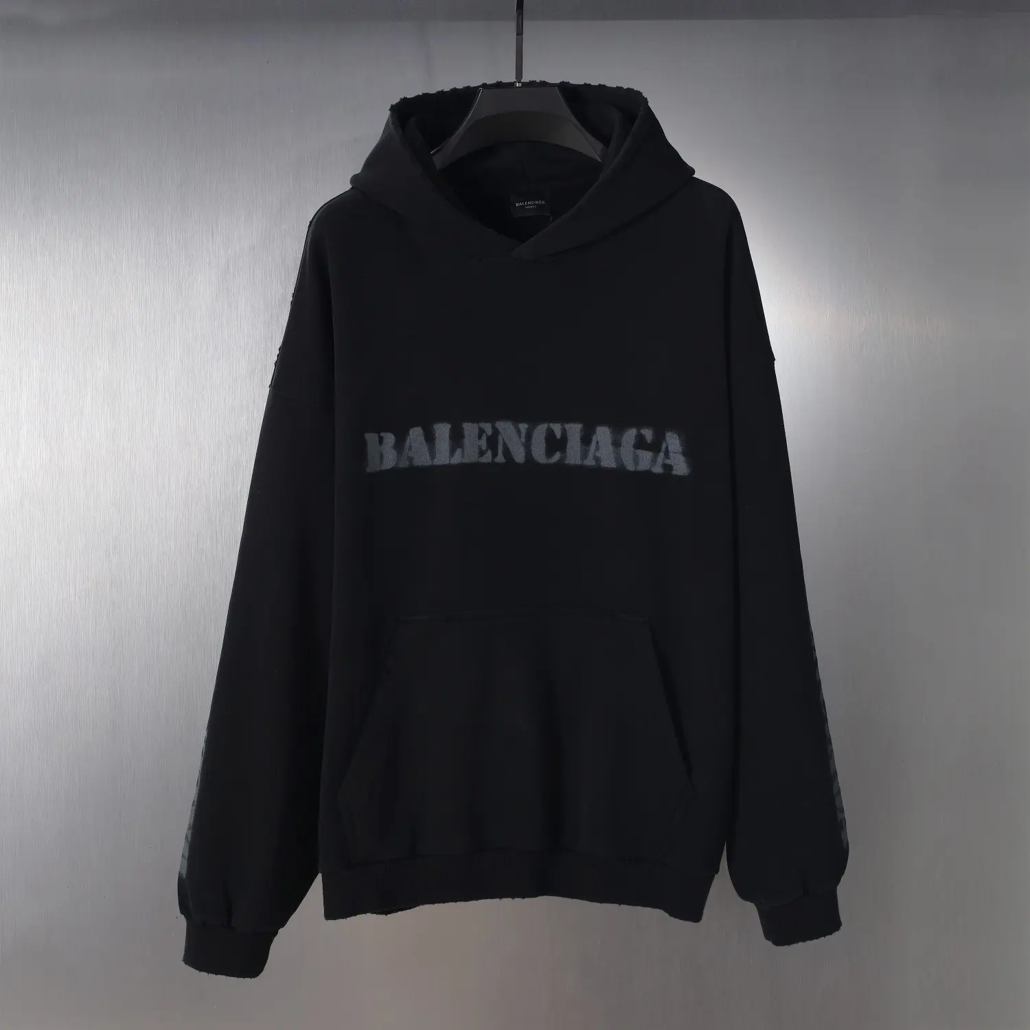 Distressed Logo Print Oversized Hoodie D23520086