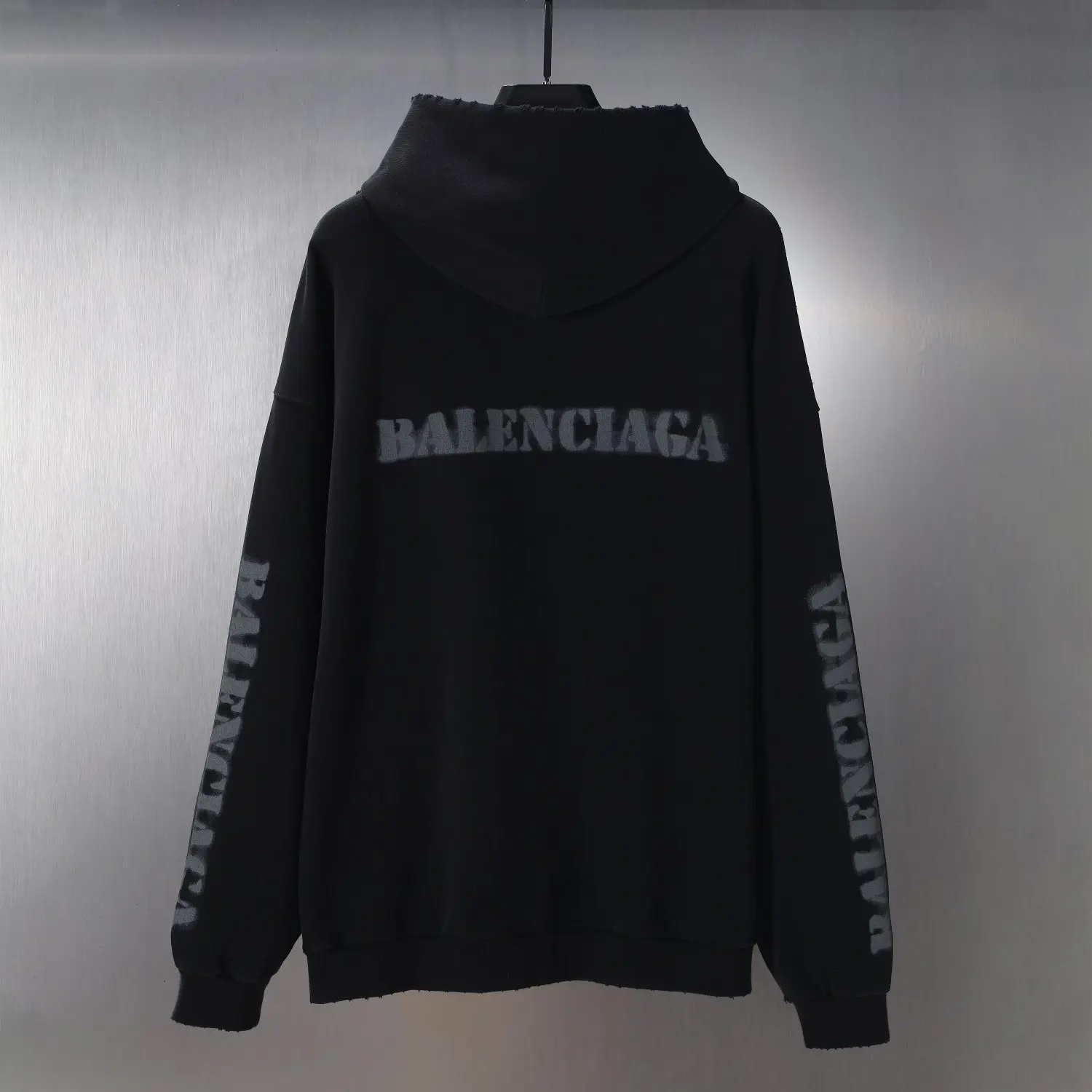 Distressed Logo Print Oversized Hoodie D23520086 — view 2
