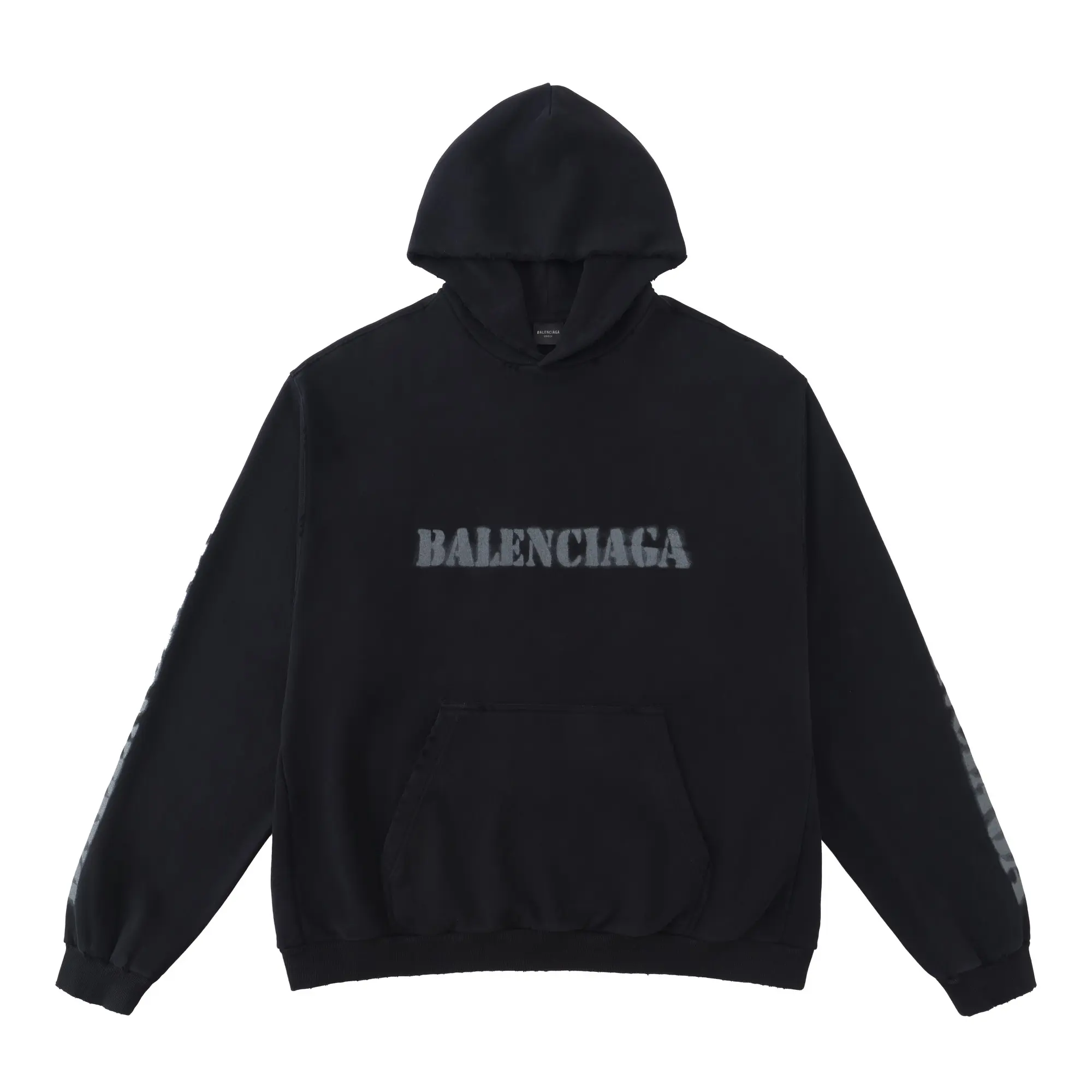 Distressed Logo Print Oversized Hoodie D23520086 — view 10