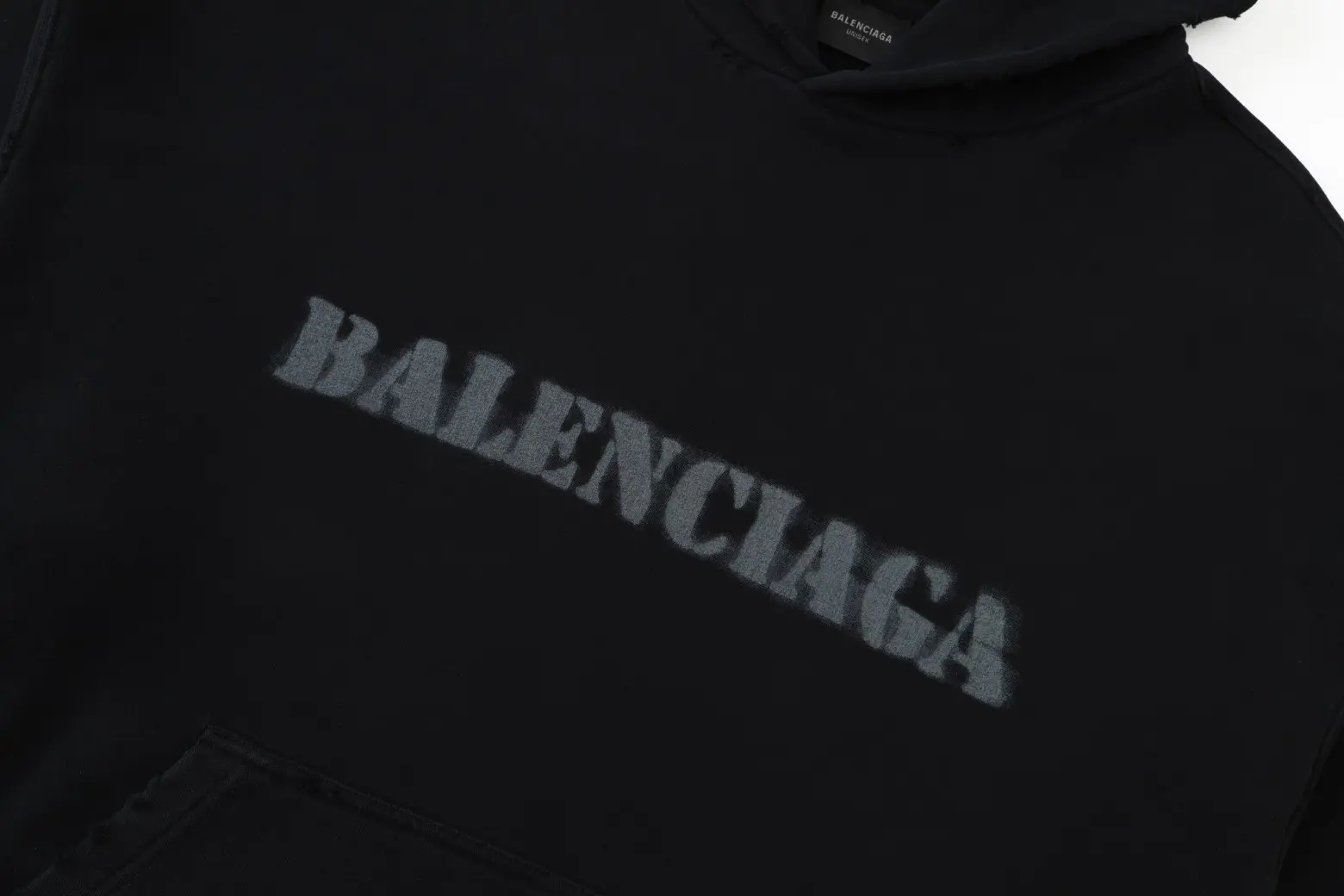 Distressed Logo Print Oversized Hoodie D23520086 — view 12