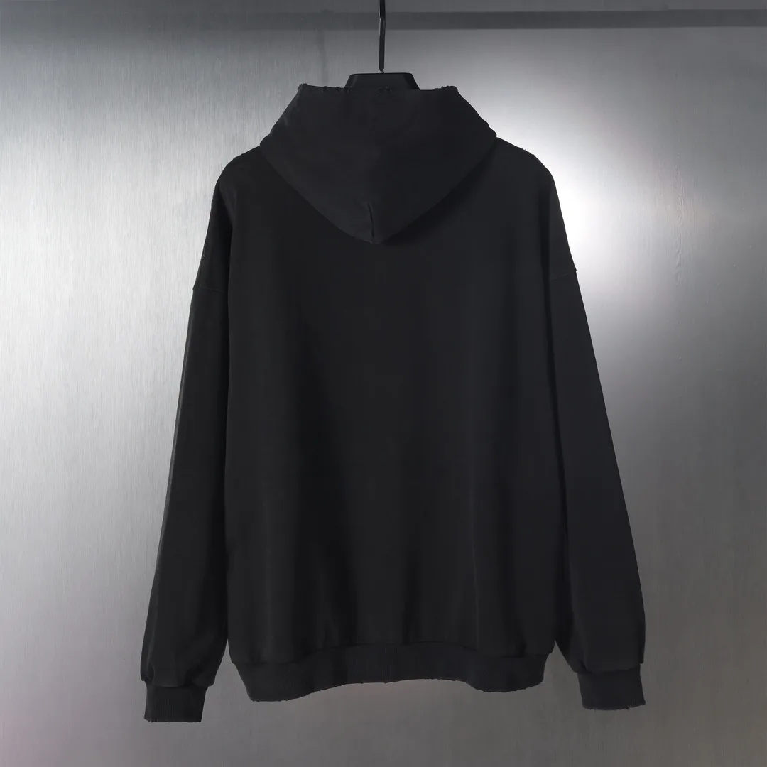 Distressed Logo Print Oversized Hoodie D26920098 — view 2