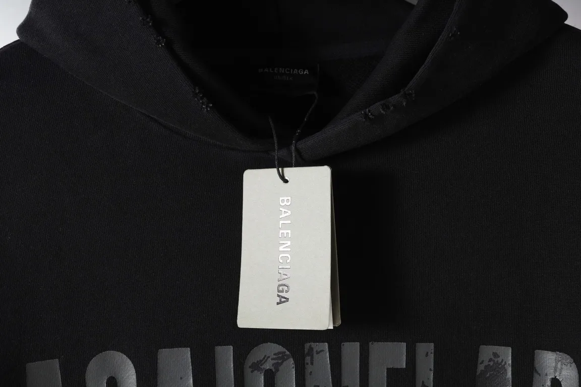 Distressed Logo Print Oversized Hoodie D26920098 — view 9