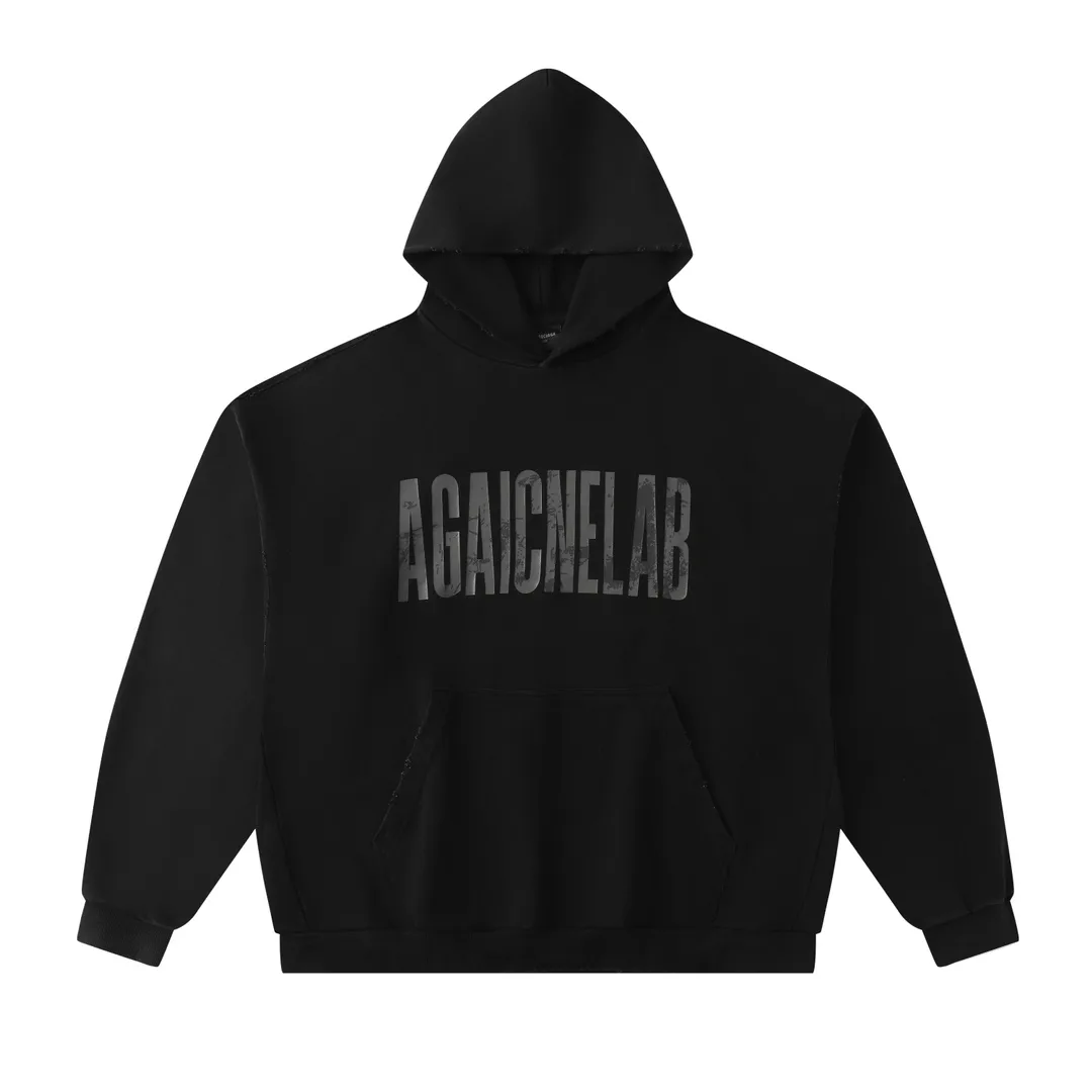 Distressed Logo Print Oversized Hoodie D26920098 — view 10