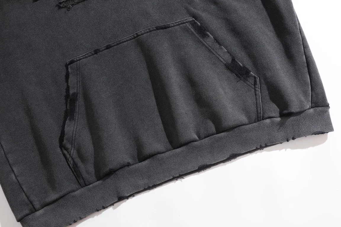 Logo Embroidered Washed Cotton Hoodie D28920100 — view 6