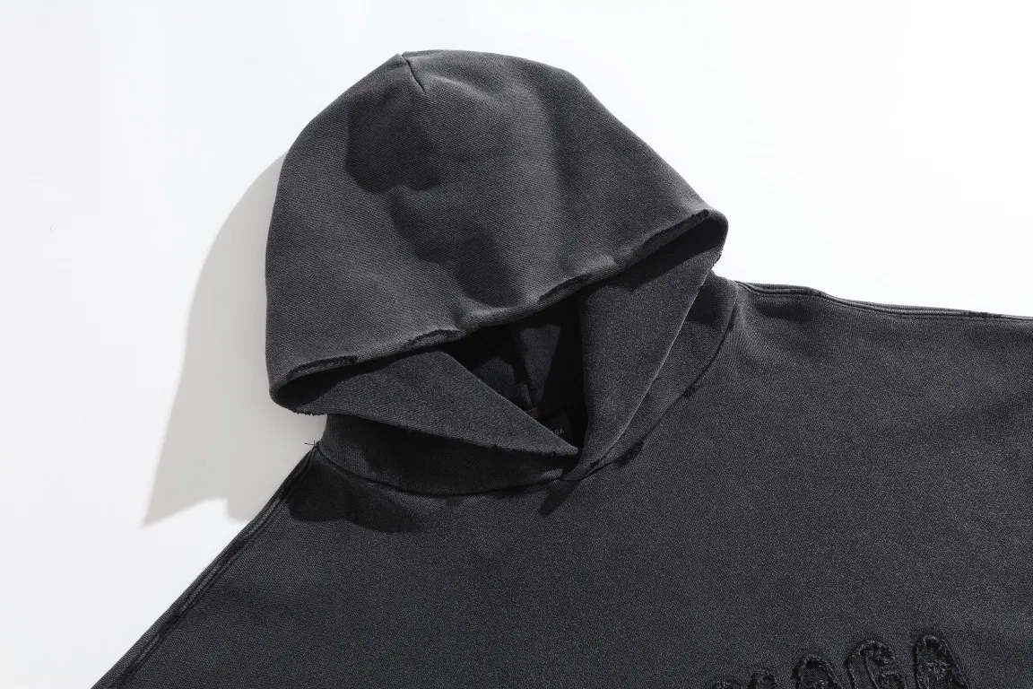 Logo Embroidered Washed Cotton Hoodie D28920100 — view 7