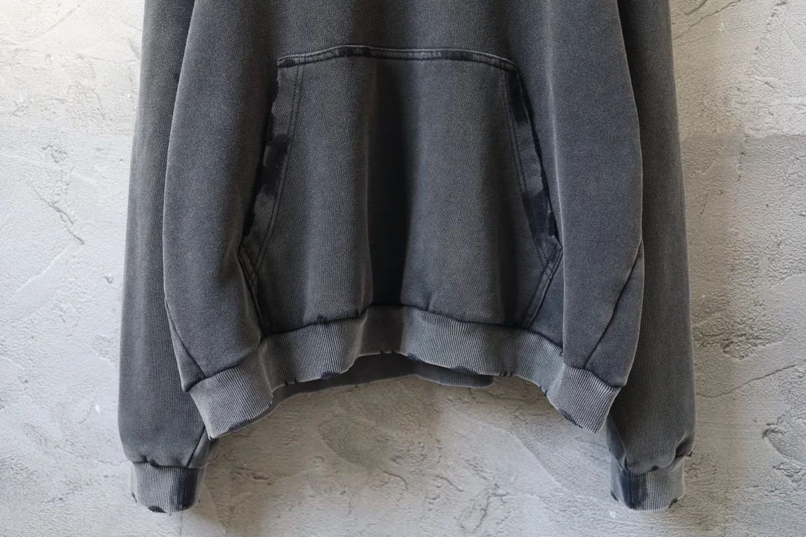 Logo Embroidered Washed Cotton Hoodie D28920100 — view 14