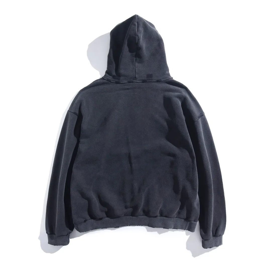 Washed Distressed Logo Embroidery Hoodie D27922584 — view 2