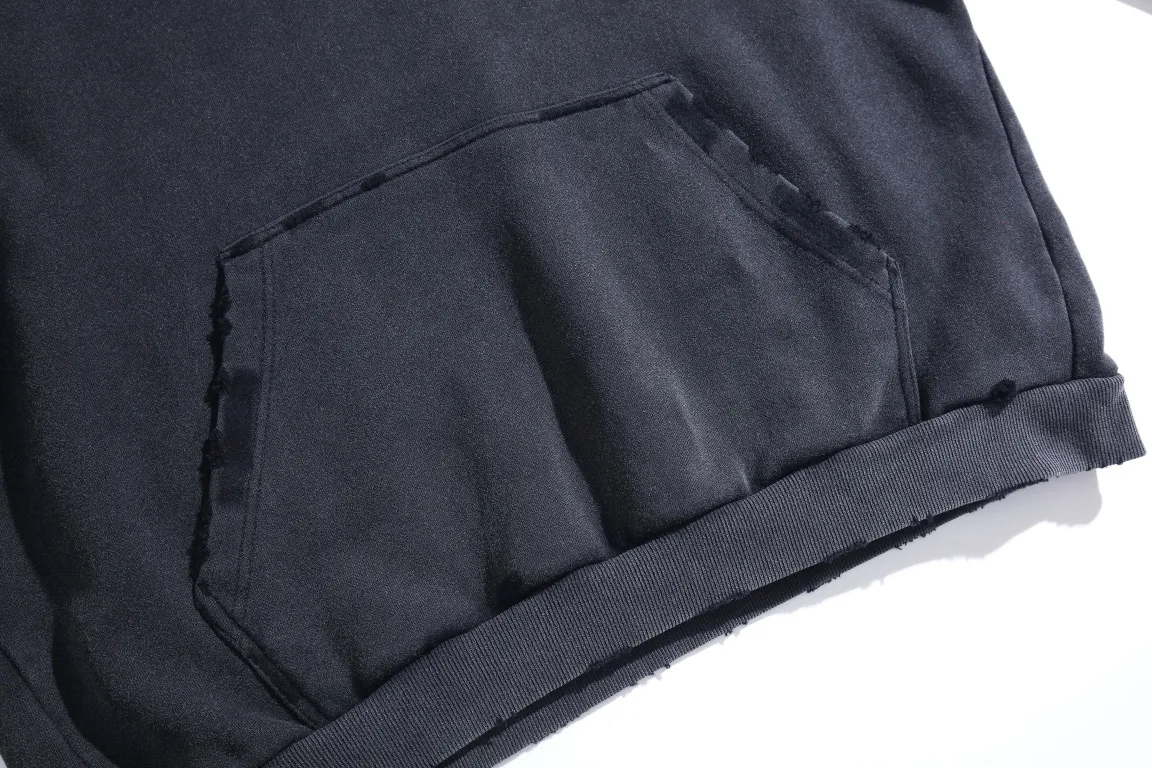 Washed Distressed Logo Embroidery Hoodie D27922584 — view 7