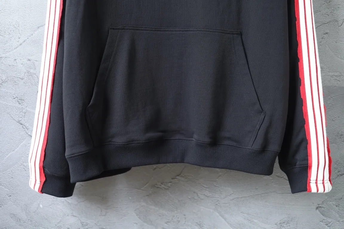 Logo Embroidered Stripe-Sleeve Cotton Hoodie D29922625 — view 6