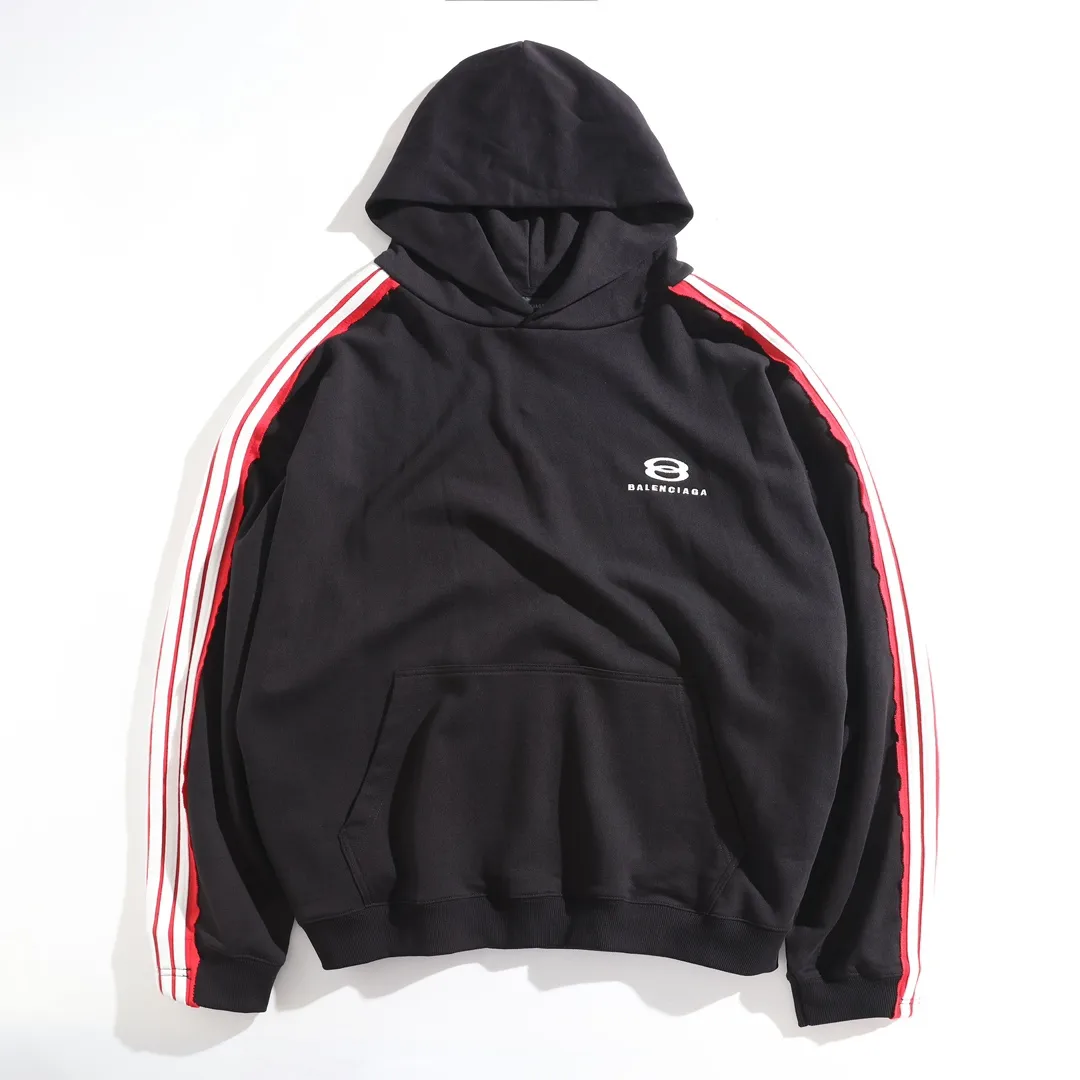 Logo Embroidered Stripe-Sleeve Cotton Hoodie D29922625 — view 10