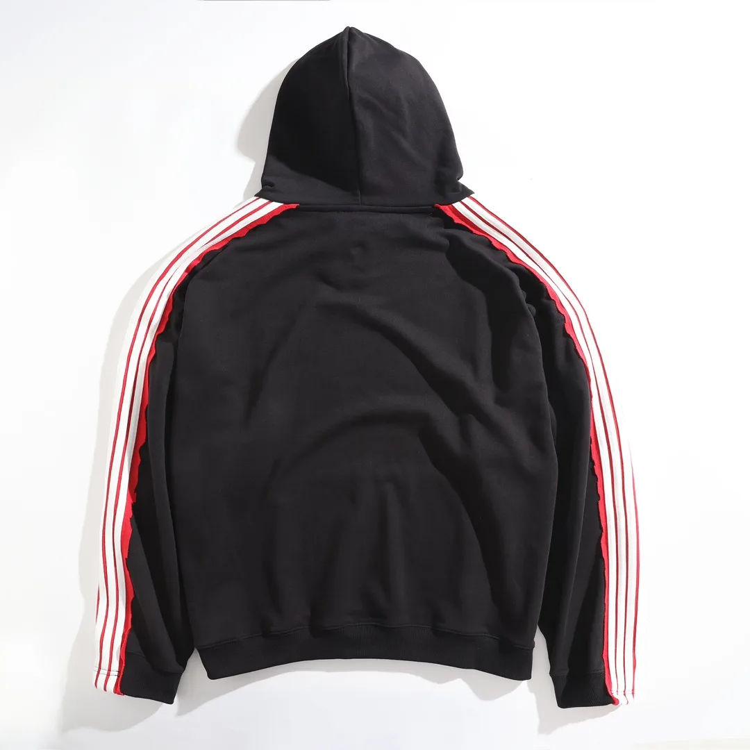 Logo Embroidered Stripe-Sleeve Cotton Hoodie D29922625 — view 11