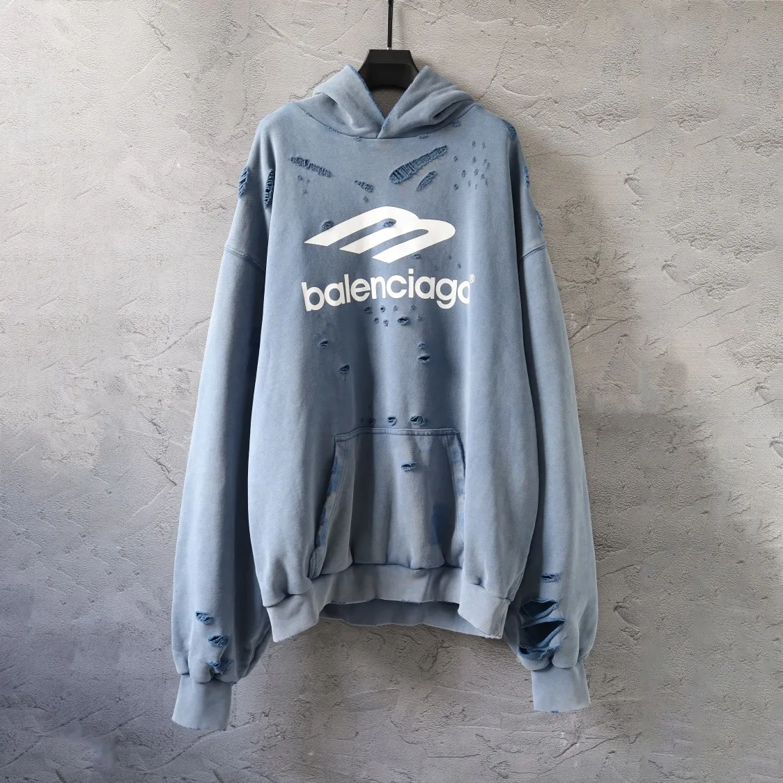 3B Logo Distressed Oversized Hoodie D32920092 — view 10