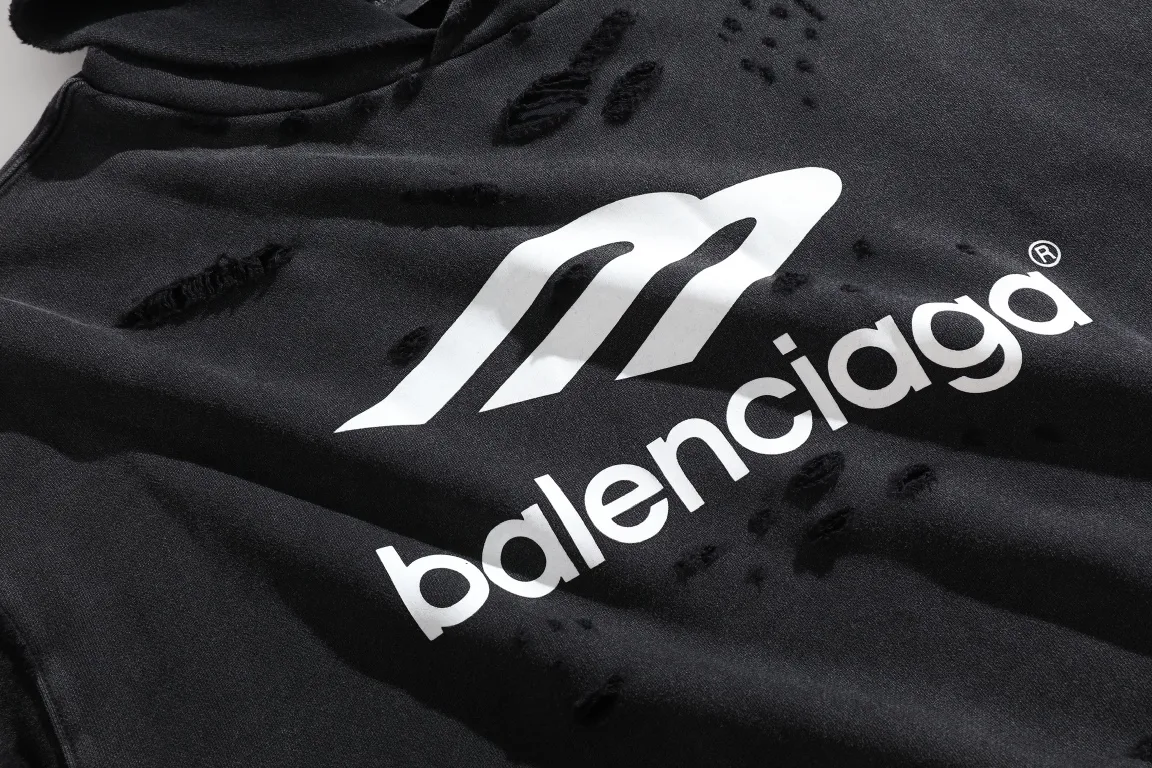 3B Sports Icon Distressed Oversized Hoodie D32920093 — view 3