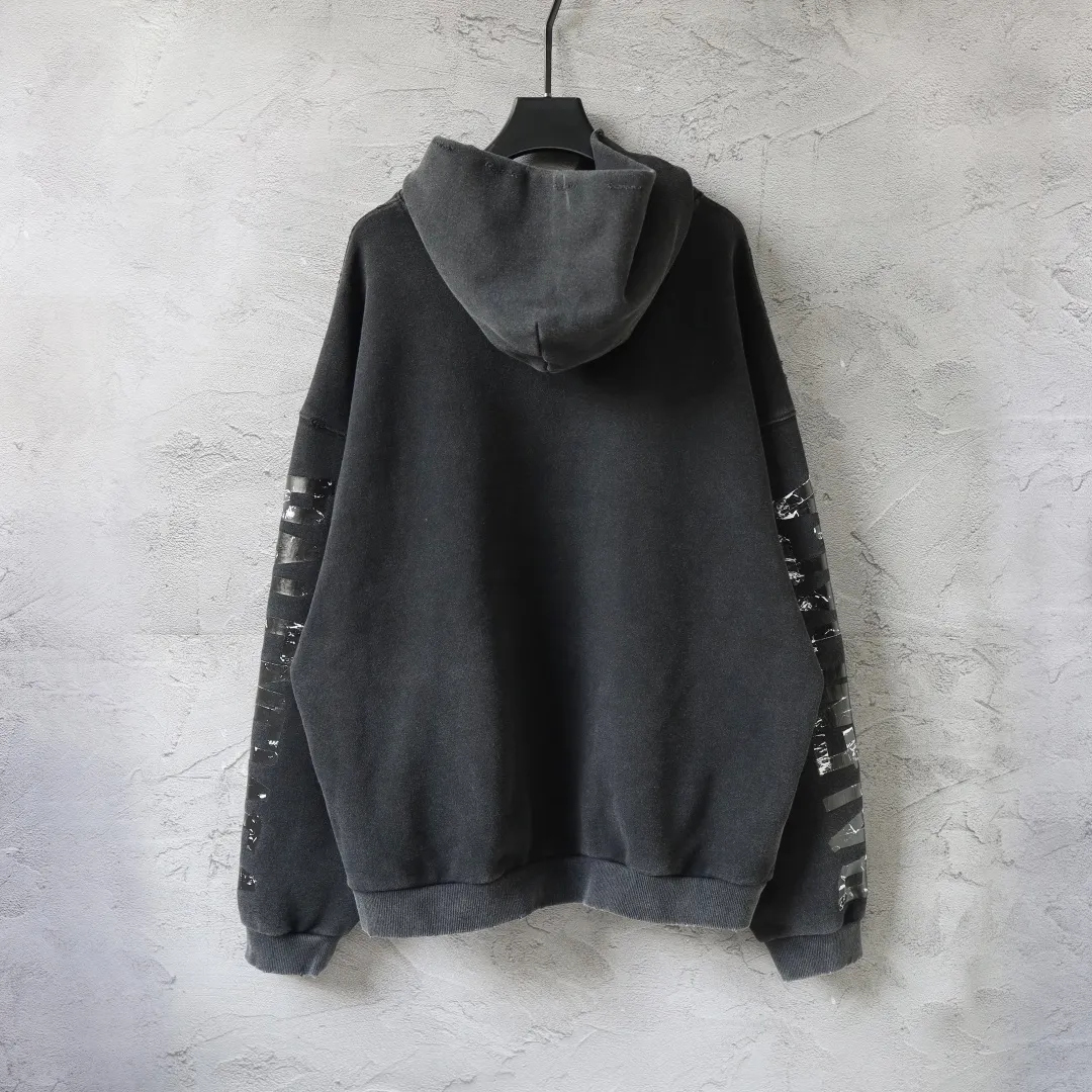 Distressed Graphic Print Oversized Hoodie D27920088 — view 2