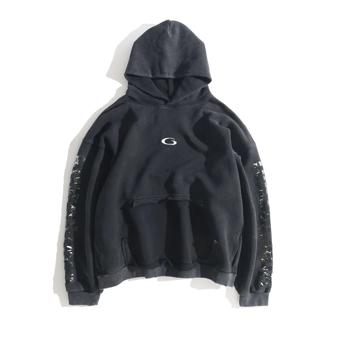Distressed Graphic Print Oversized Hoodie D27920088 — view 10