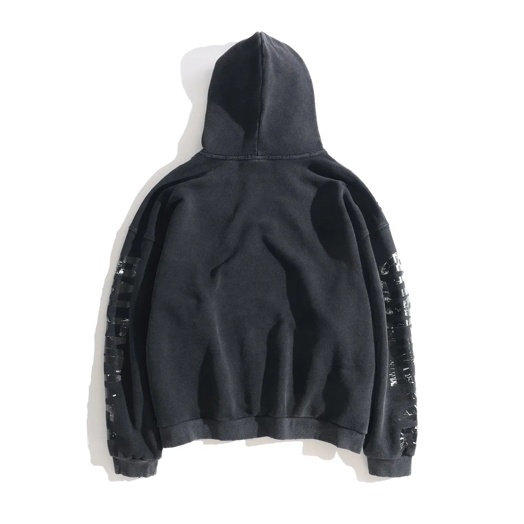 Distressed Graphic Print Oversized Hoodie D27920088 — view 11