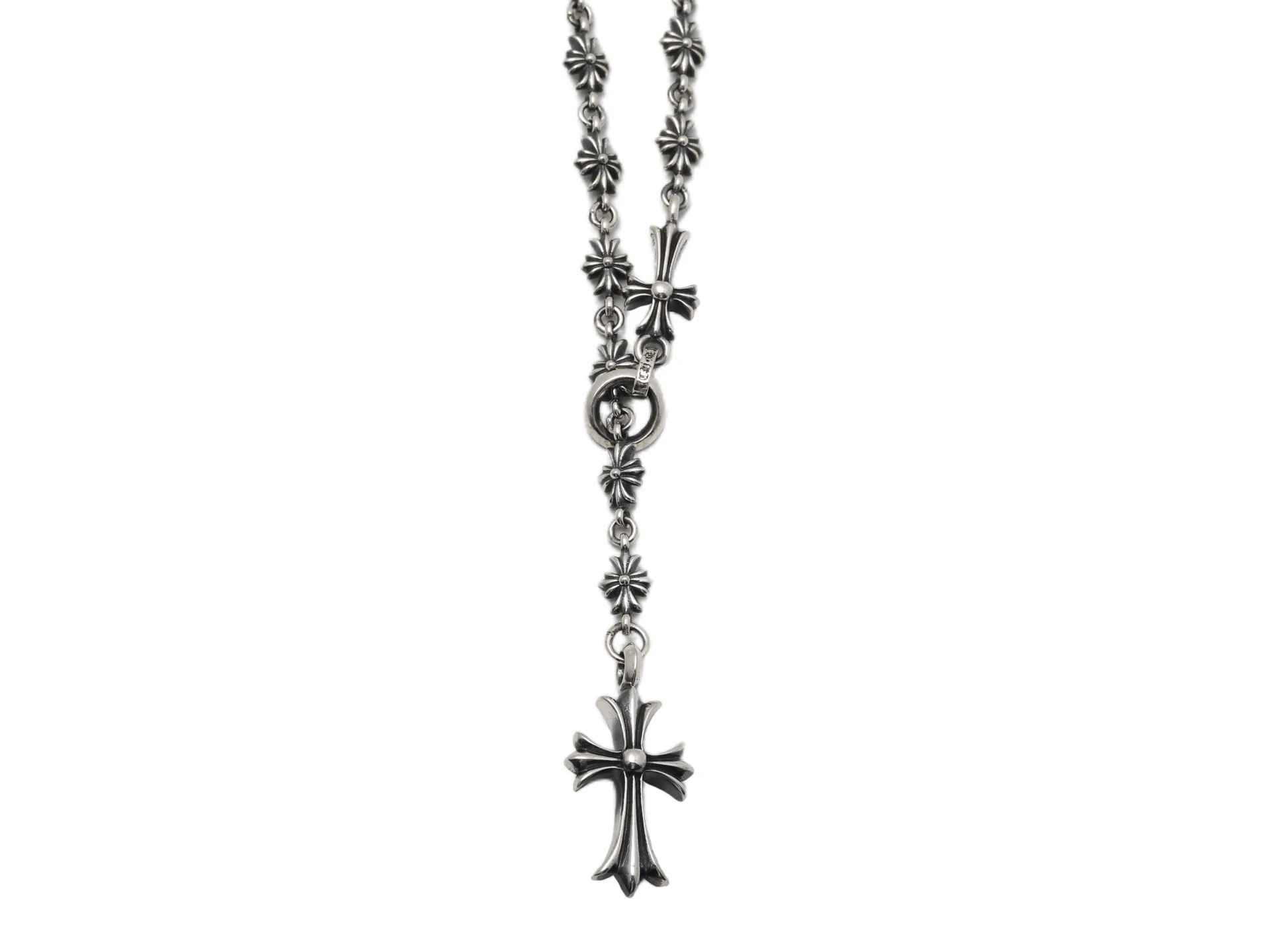Cross Motif Sterling Silver Adjustable Necklace D132518446