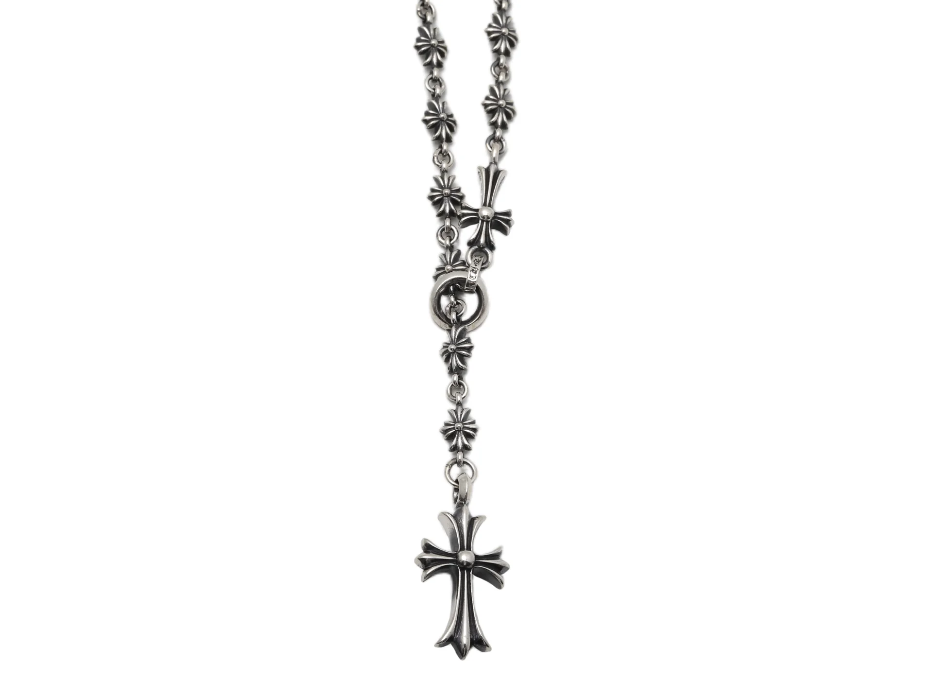 Cross Motif Sterling Silver Adjustable Necklace D132518446