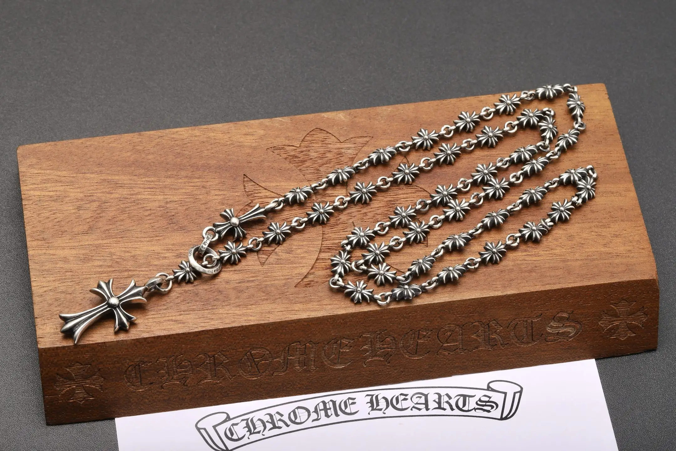 Cross Motif Sterling Silver Adjustable Necklace D132518446 — view 3