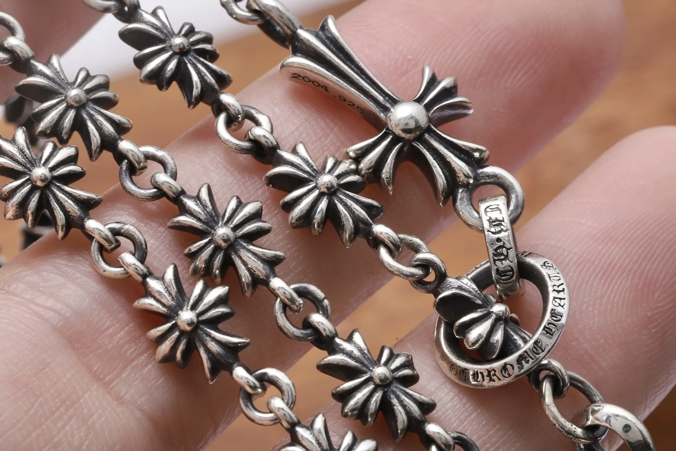 Cross Motif Sterling Silver Adjustable Necklace D132518446 — view 5