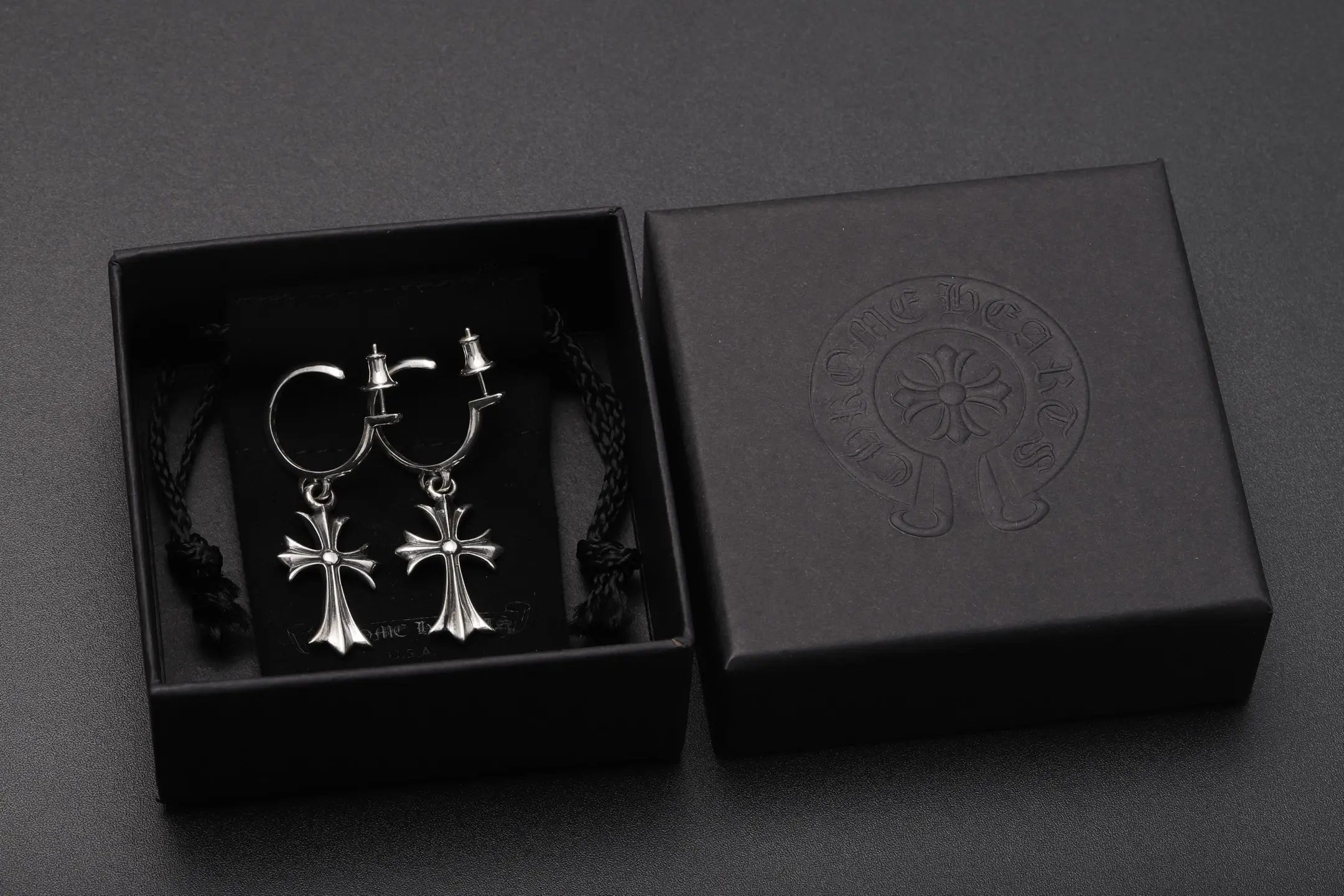 Cross Dangle Hoop Earrings (Sterling Silver) D34018428 — view 2
