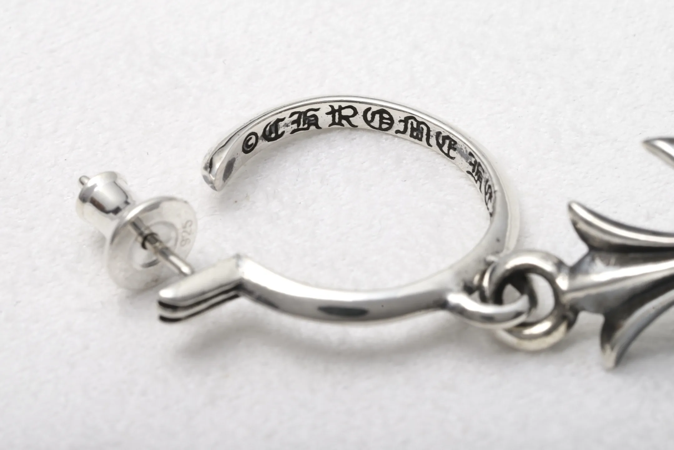 Cross Dangle Hoop Earrings (Sterling Silver) D34018428 — view 6