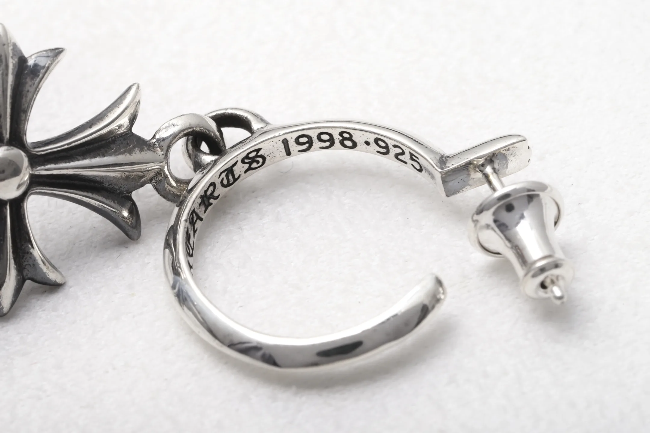 Cross Dangle Hoop Earrings (Sterling Silver) D34018428 — view 7