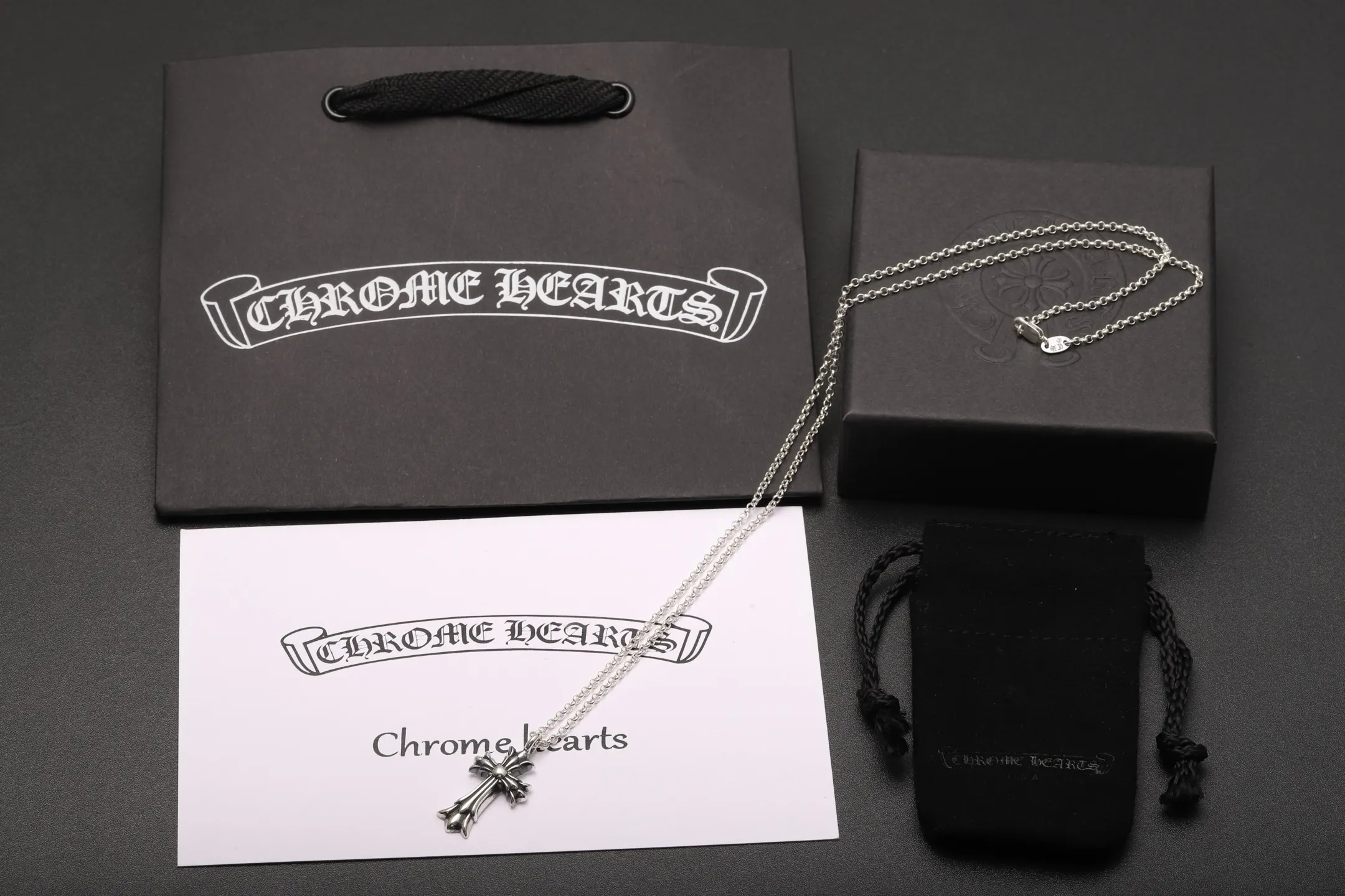 Double-Layer Cross Pendant Necklace (Sterling Silver) D34518443 — view 2