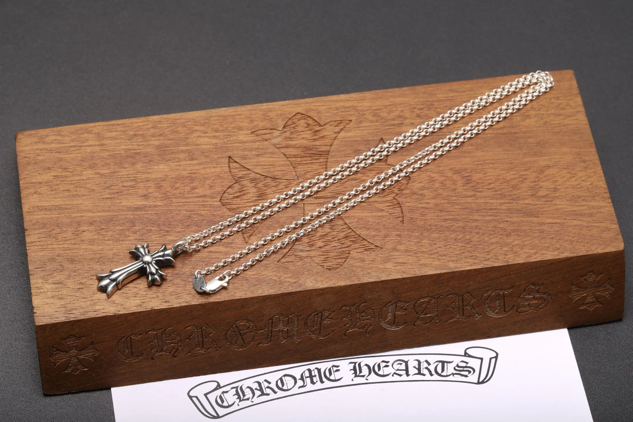 Double-Layer Cross Pendant Necklace (Sterling Silver) D34518443 — view 3