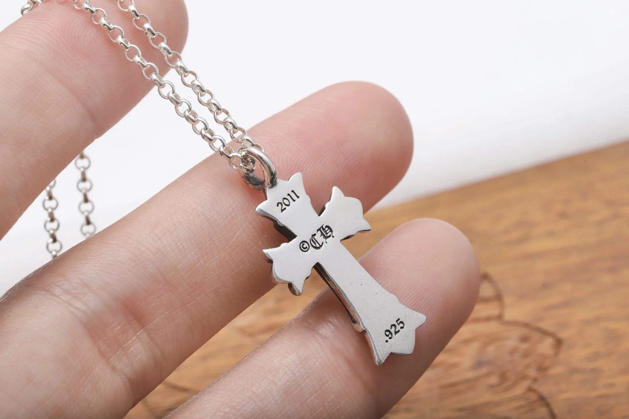 Double-Layer Cross Pendant Necklace (Sterling Silver) D34518443 — view 5