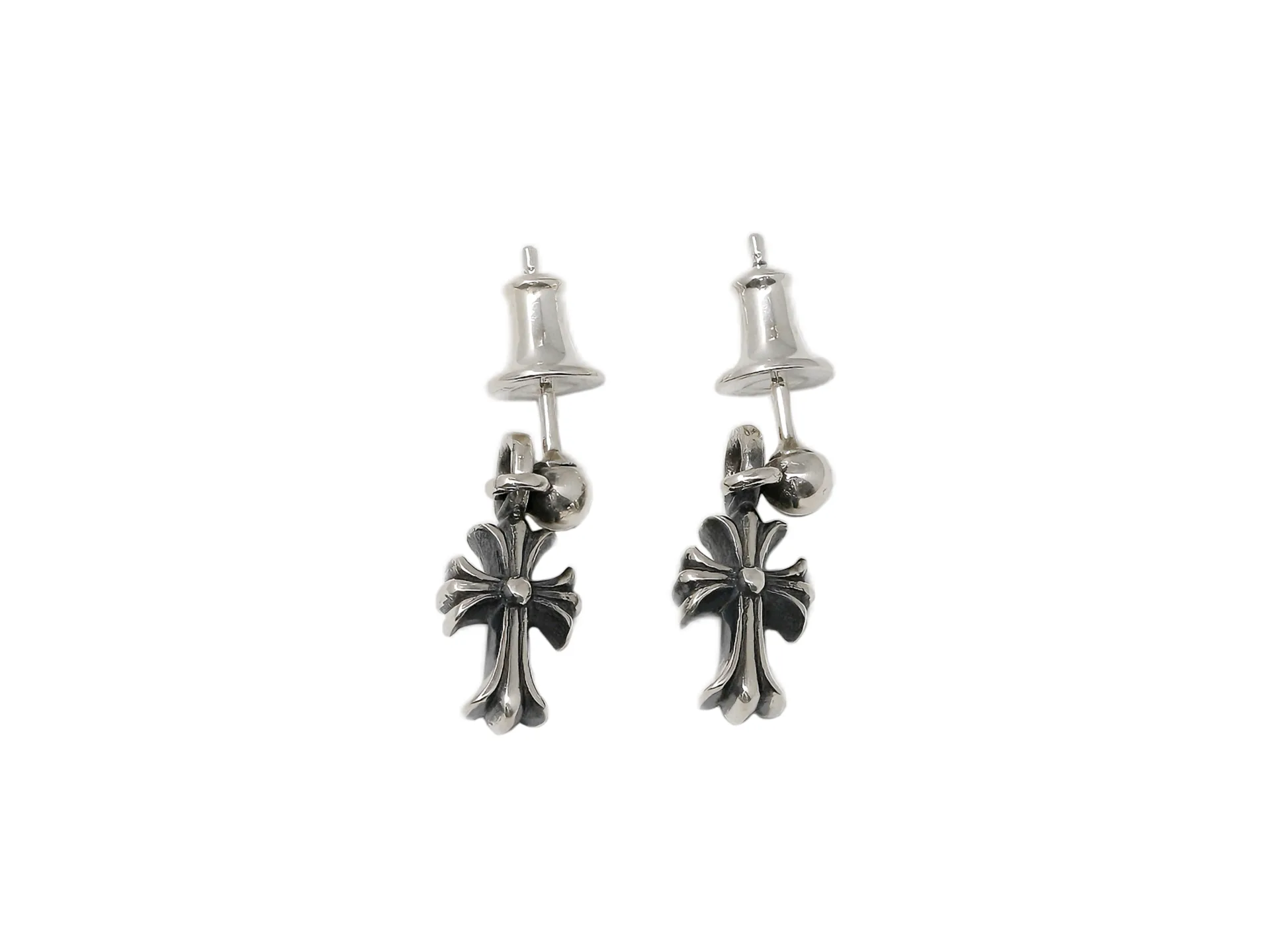 Cross Drop Stud Earrings (Sterling Silver) D16518432