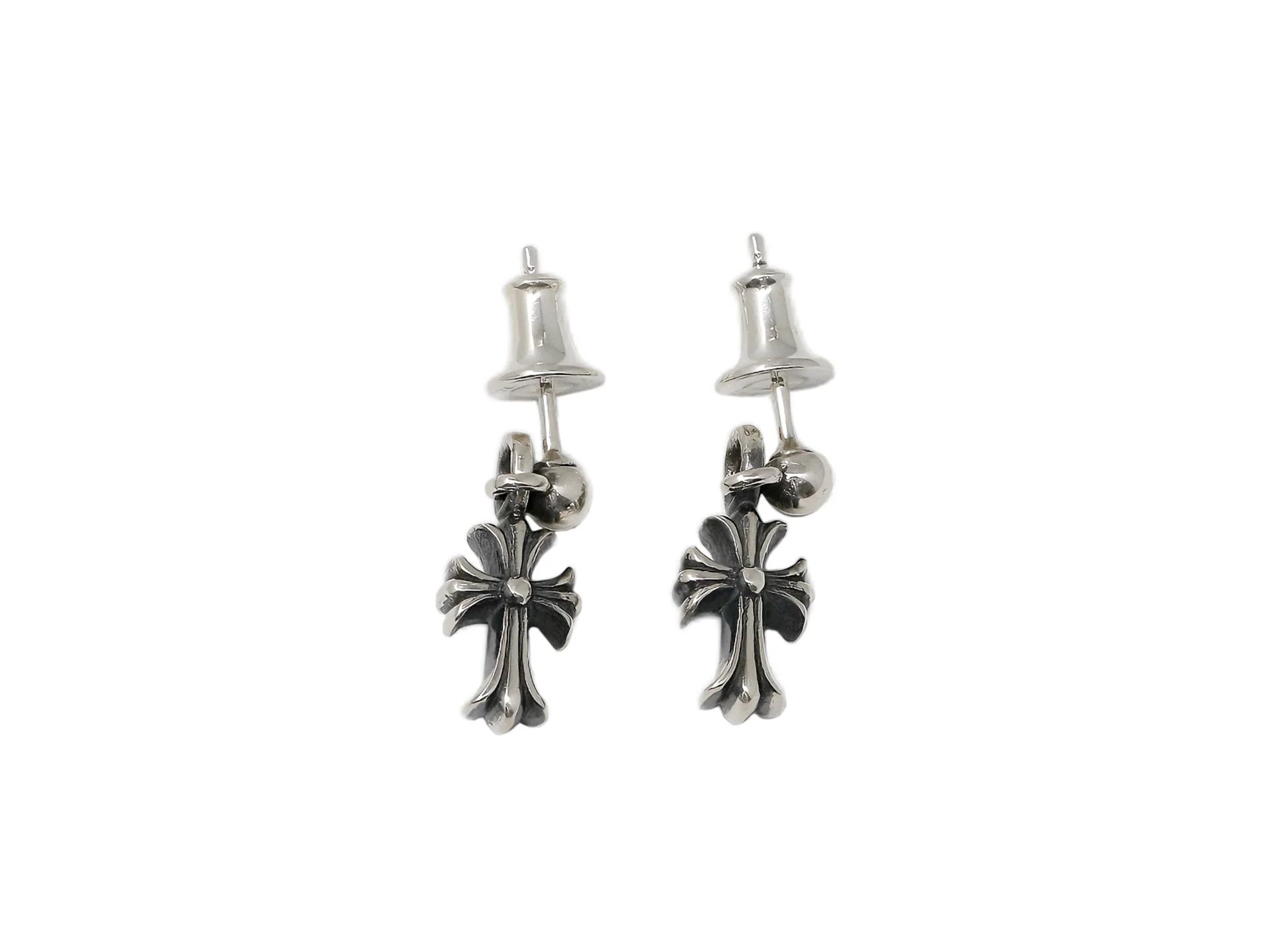 Cross Drop Stud Earrings (Sterling Silver) D16518432