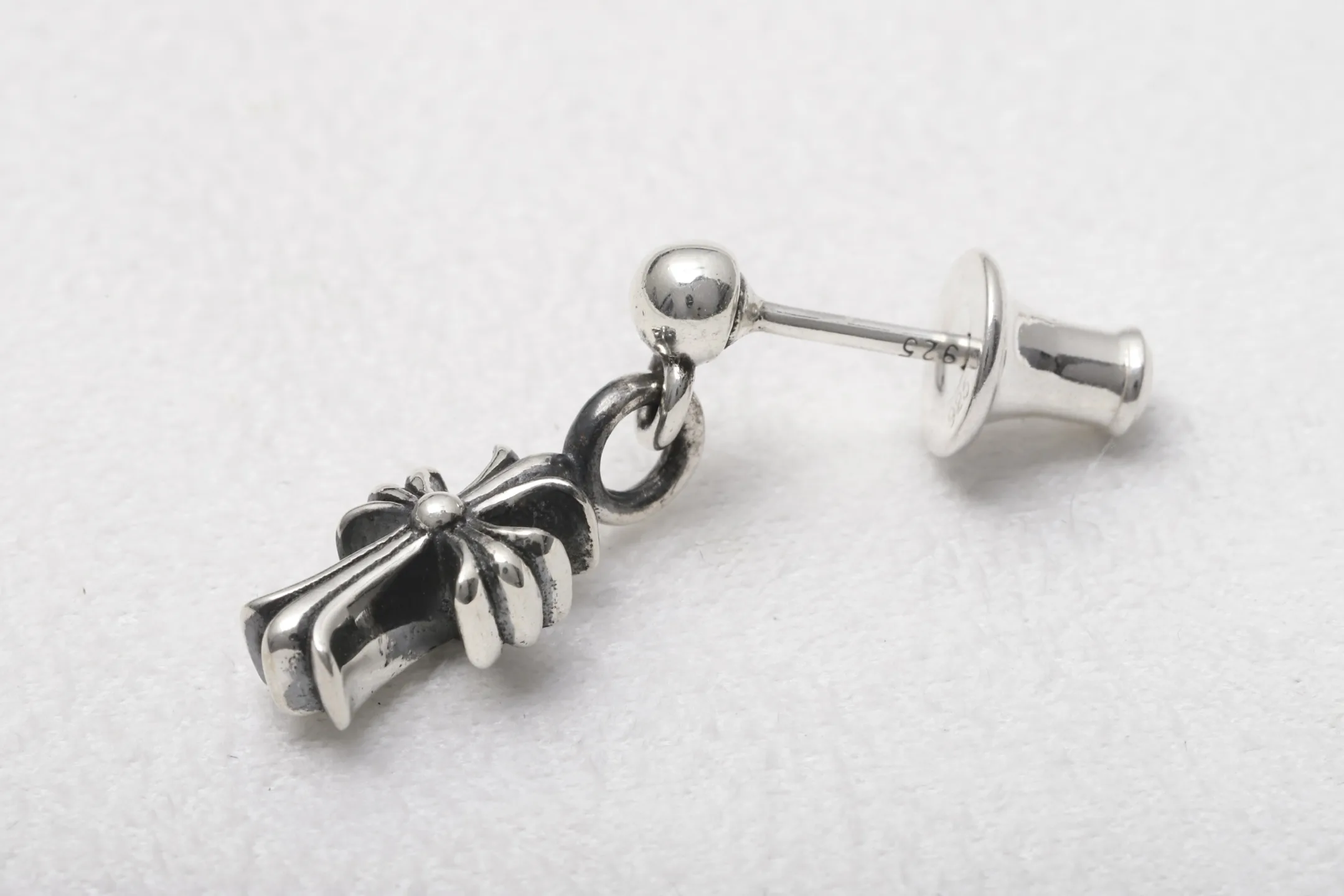 Cross Drop Stud Earrings (Sterling Silver) D16518432 — view 5