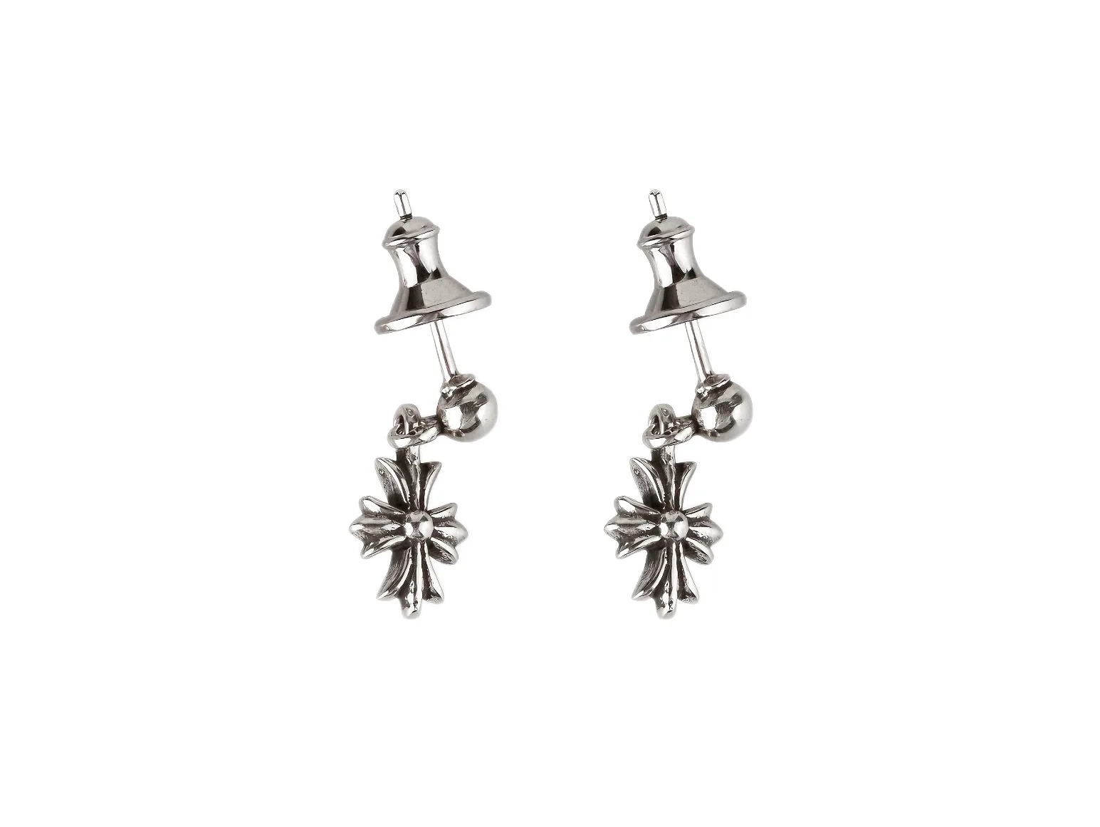 Cross Drop Stud Earrings (Sterling Silver) D15518433