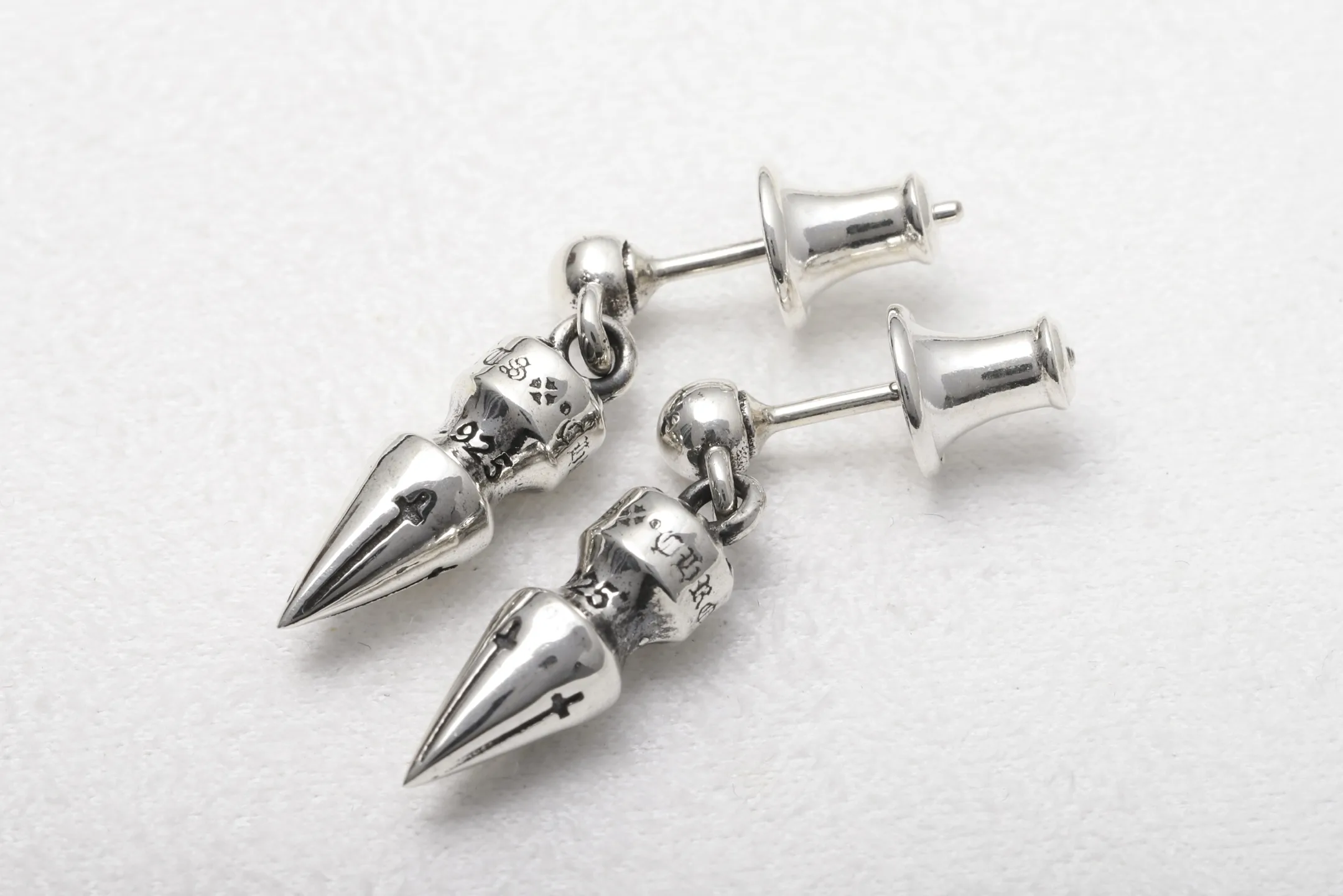 Bullet-Tip Stud Earrings (Sterling Silver) D19018434 — view 5