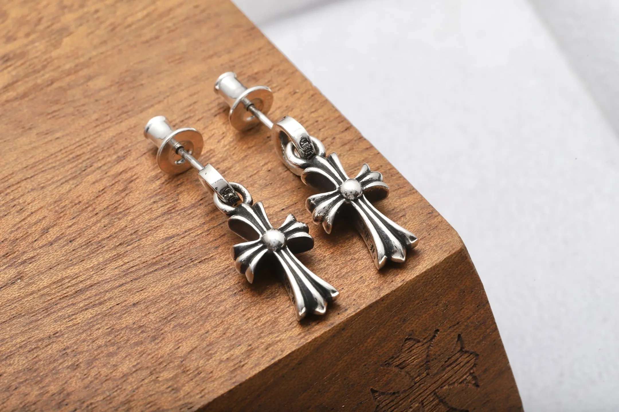 Cross Drop Earrings (Sterling Silver) D22018431 — view 3