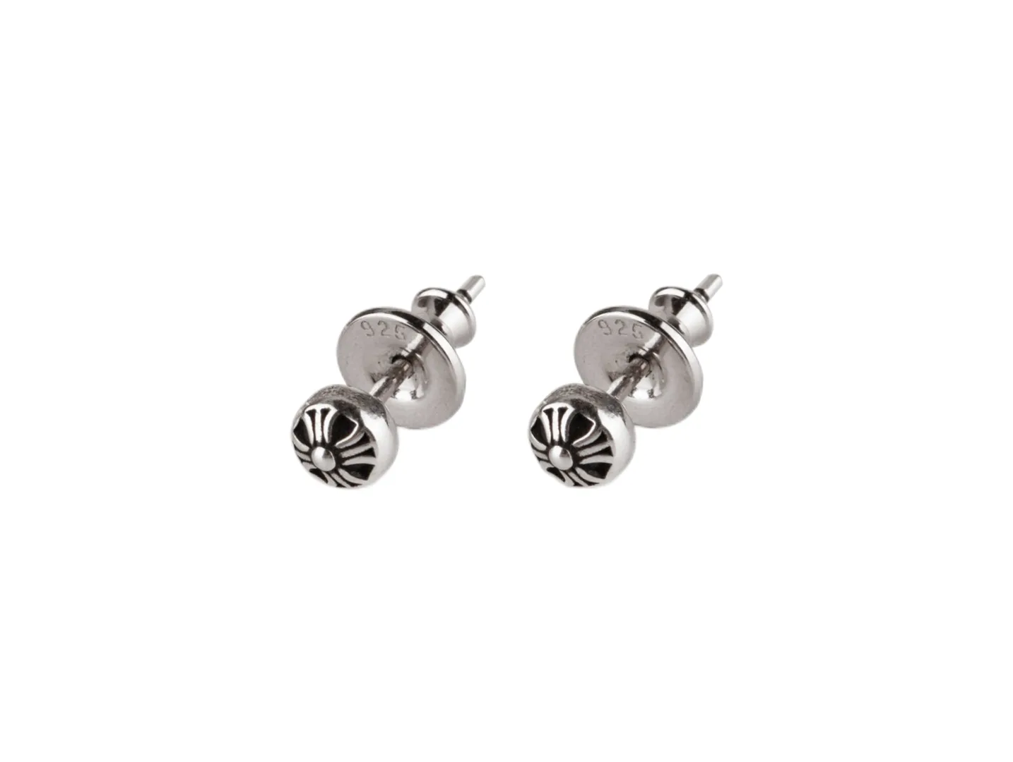 Chrome Hearts-Inspired Cross Ball Stud Earrings D14018437