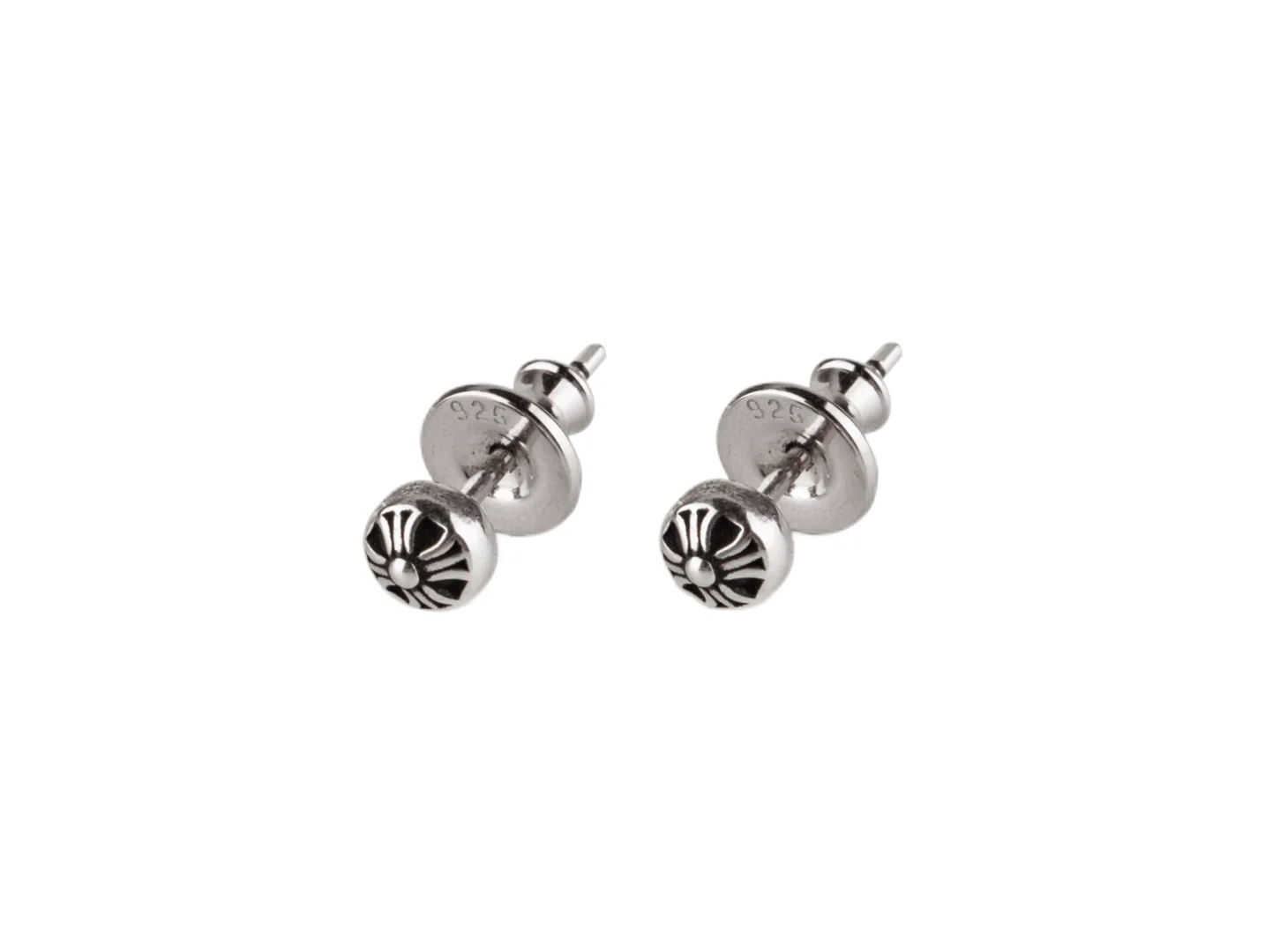 Chrome Hearts-Inspired Cross Ball Stud Earrings D14018437