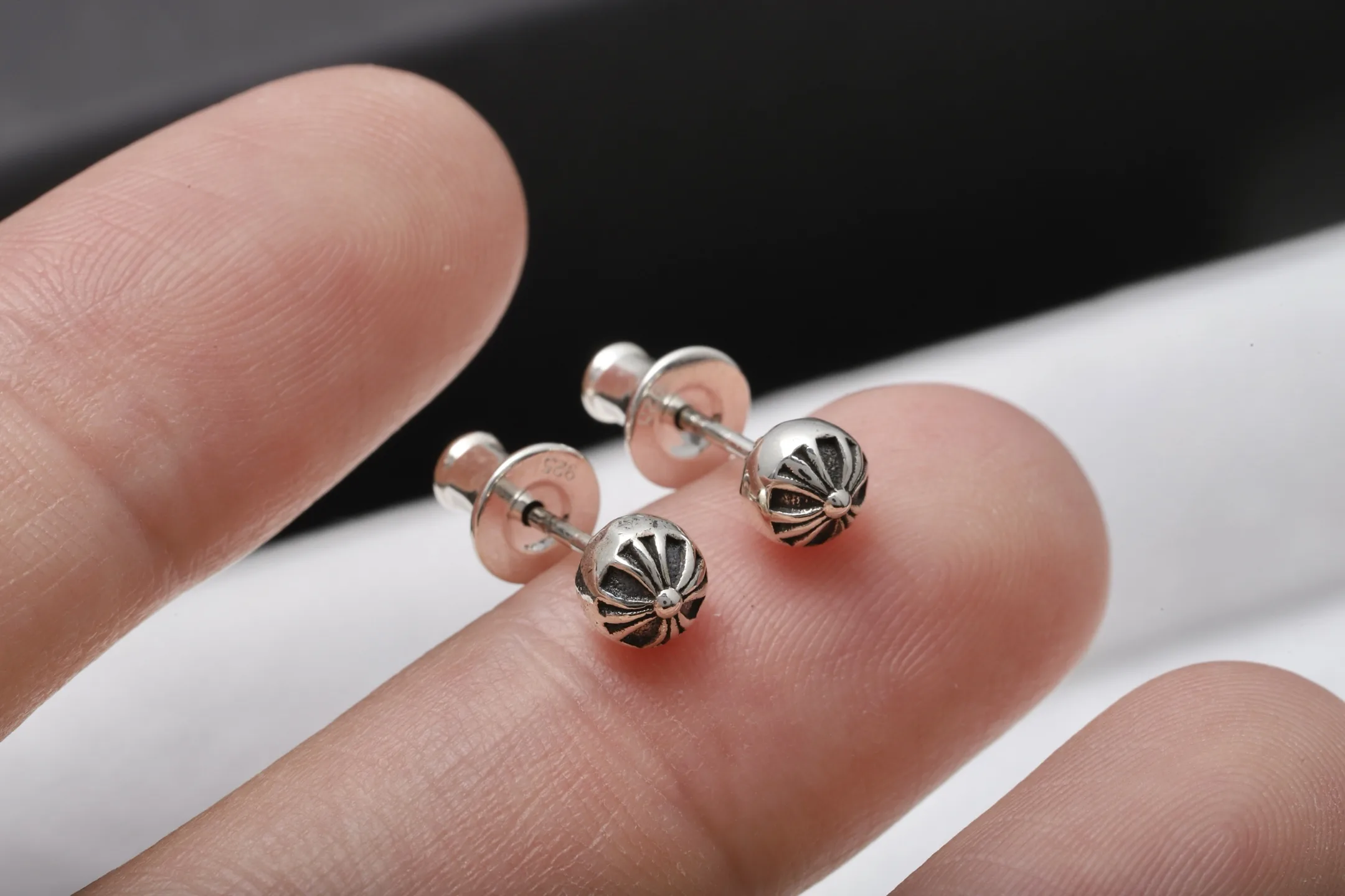 Chrome Hearts-Inspired Cross Ball Stud Earrings D14018437 — view 5