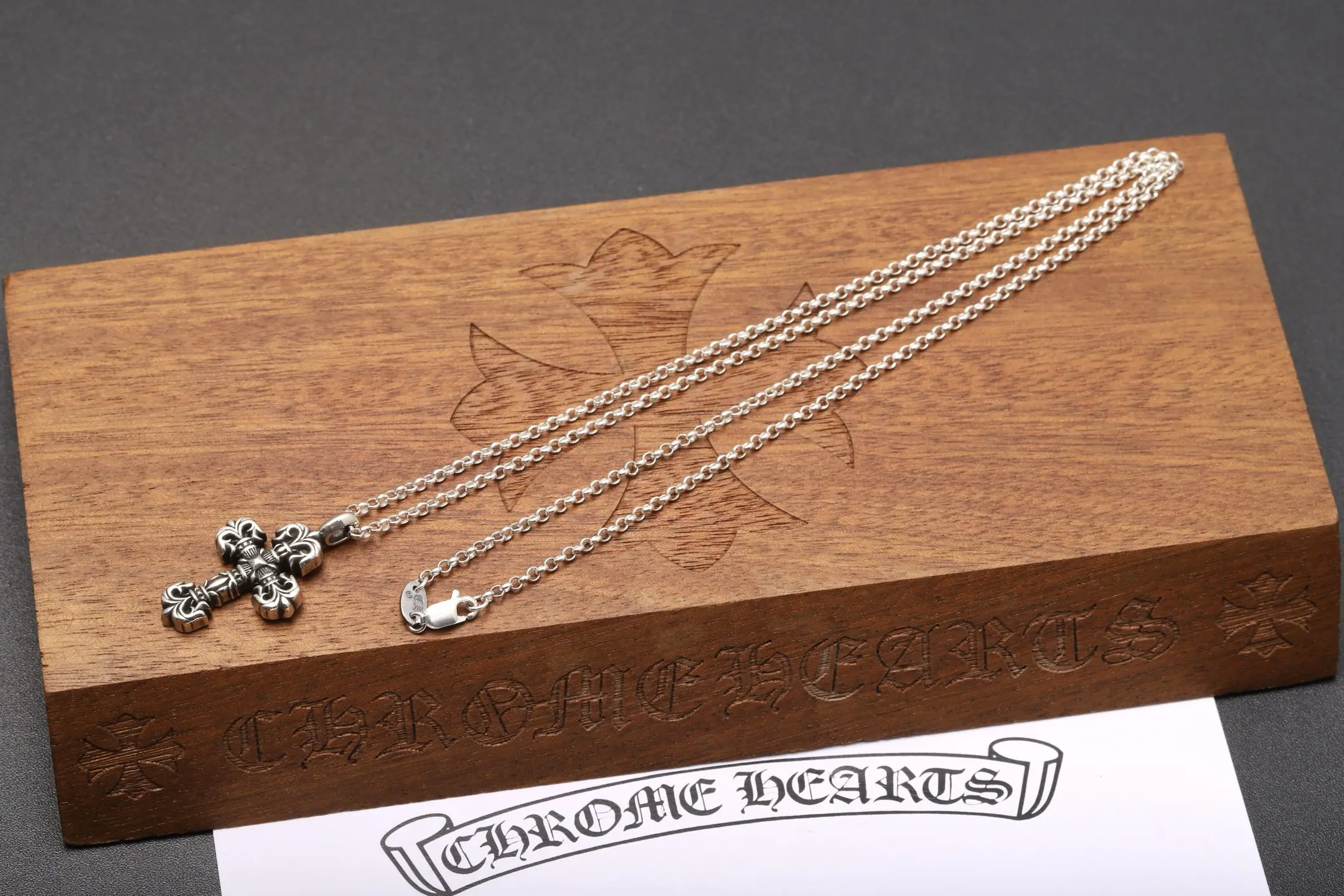 Flame Cross Pendant Necklace (Sterling Silver) D34018442 — view 3