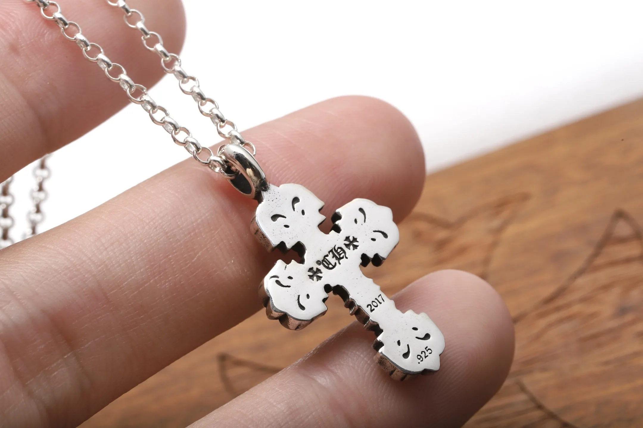 Flame Cross Pendant Necklace (Sterling Silver) D34018442 — view 5