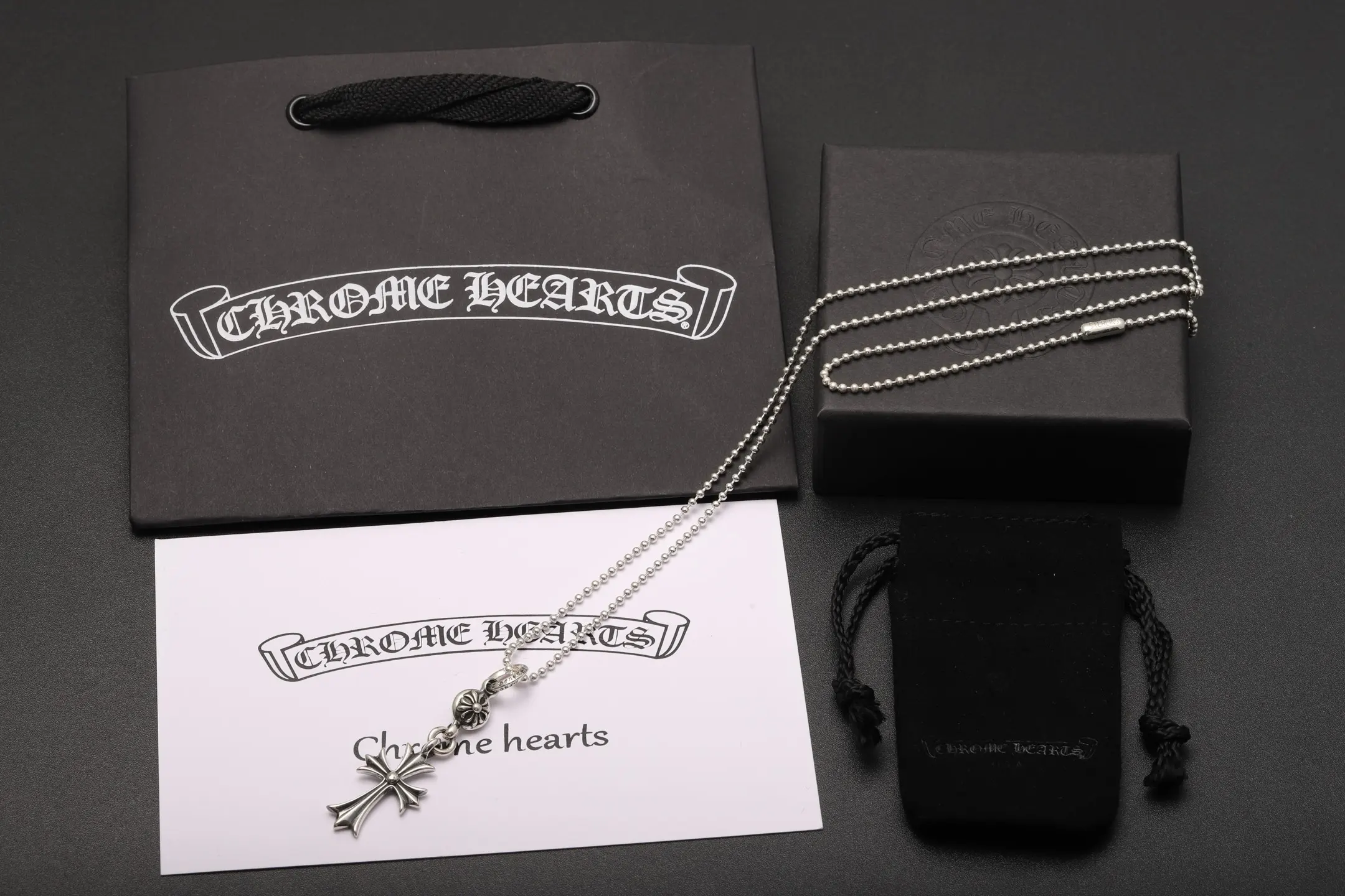 Chrome Hearts-Inspired Cross Pendant Necklace (Sterling Silver) D50018445 — view 2
