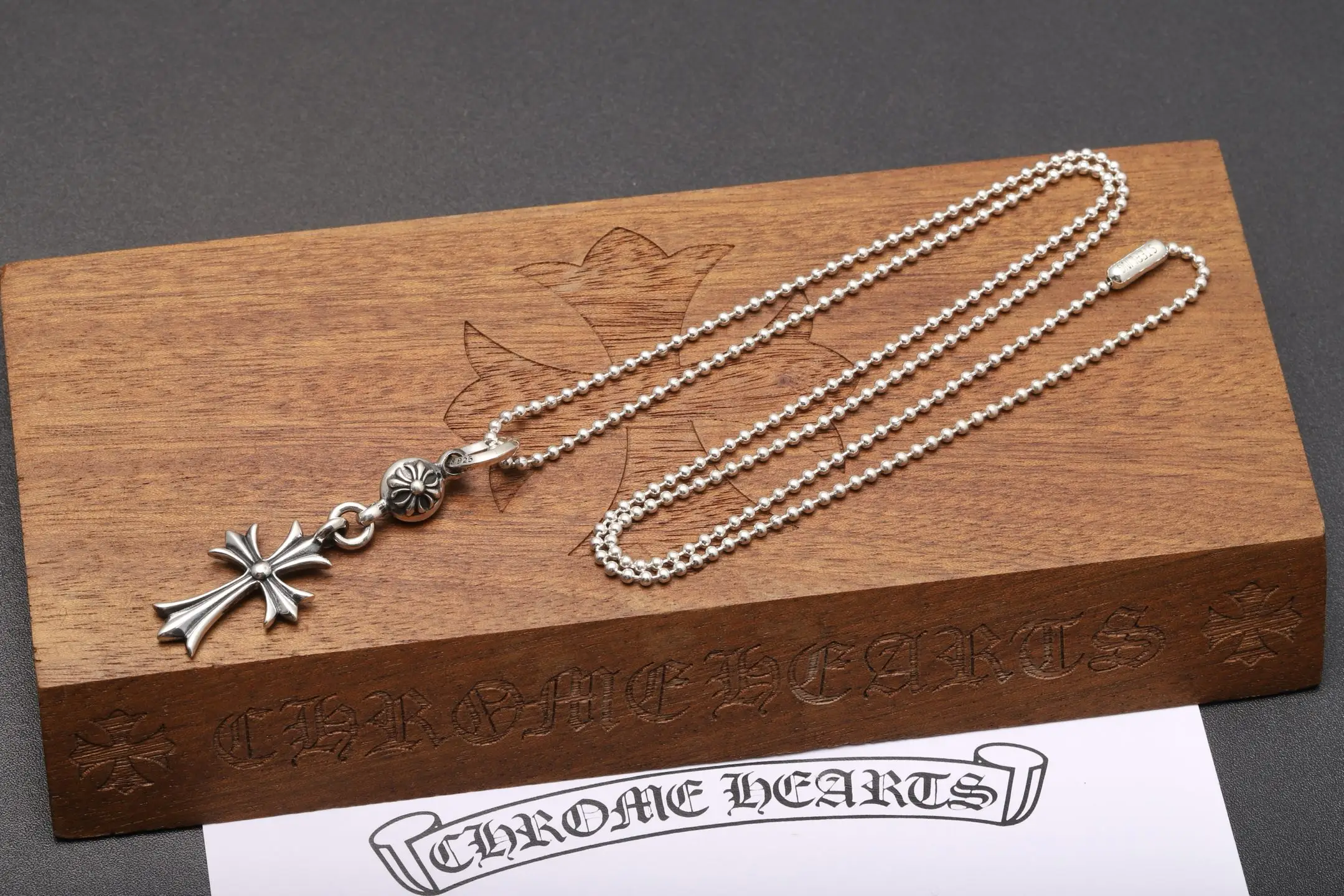Chrome Hearts-Inspired Cross Pendant Necklace (Sterling Silver) D50018445 — view 3