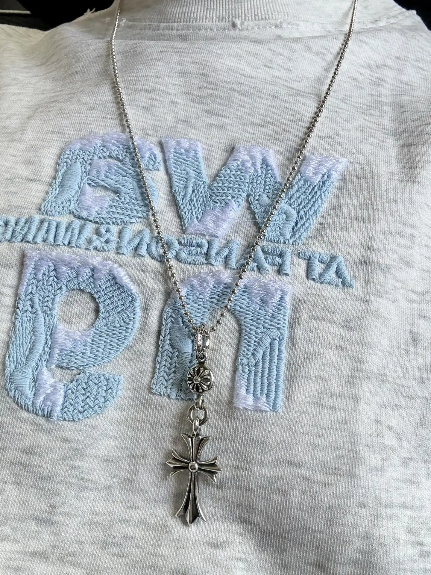 Chrome Hearts-Inspired Cross Pendant Necklace (Sterling Silver) D50018445 — view 8