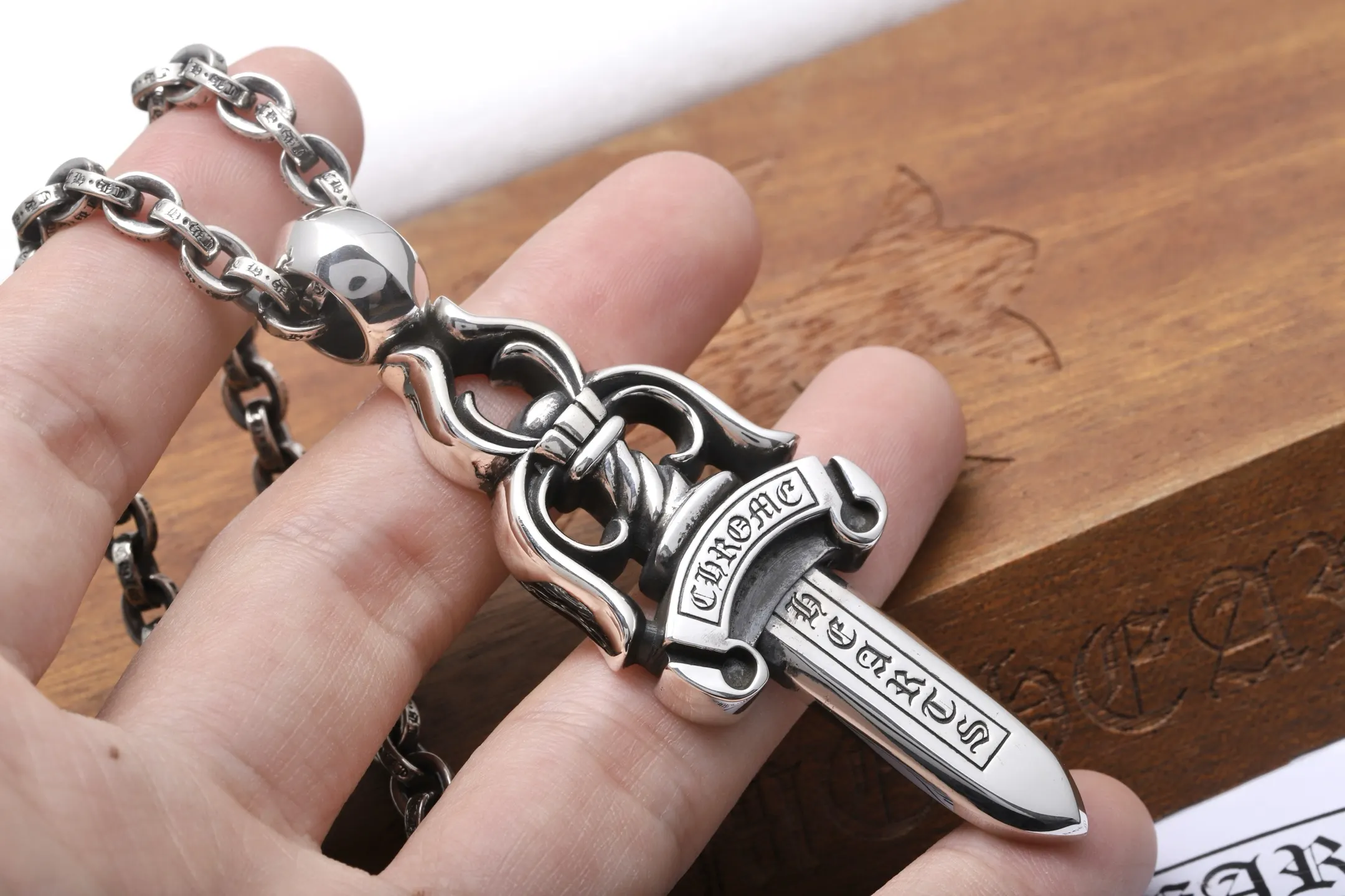 Dagger Pendant Necklace (Sterling Silver) D198518447 — view 4